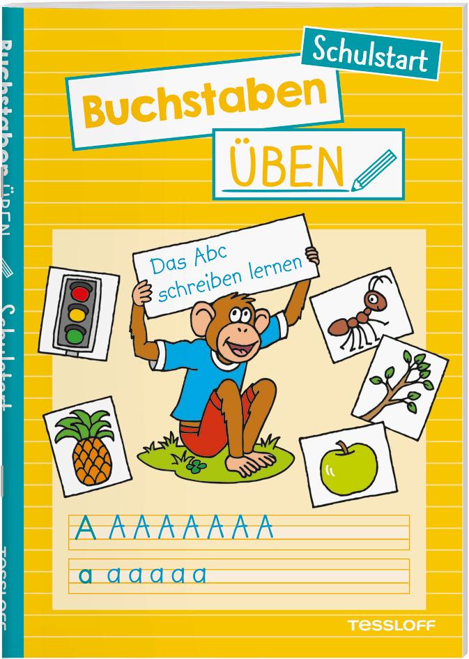 Vorderes Coverbild Buchstaben üben. Schulstart