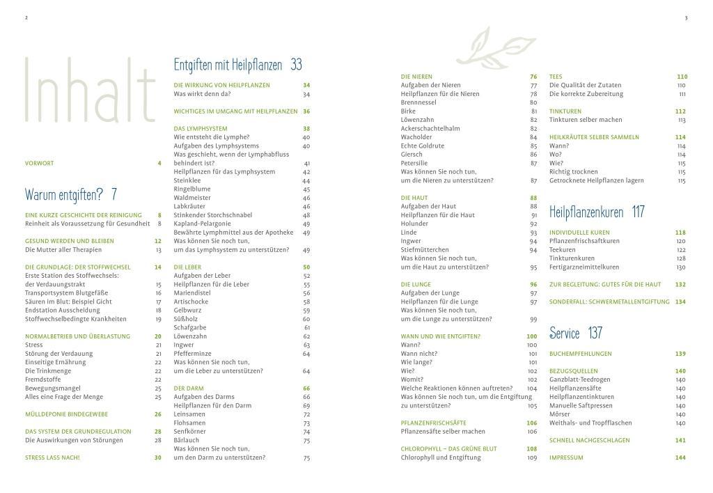 Beispielinhalt (Bild) Entgiften mit Heilpflanzen