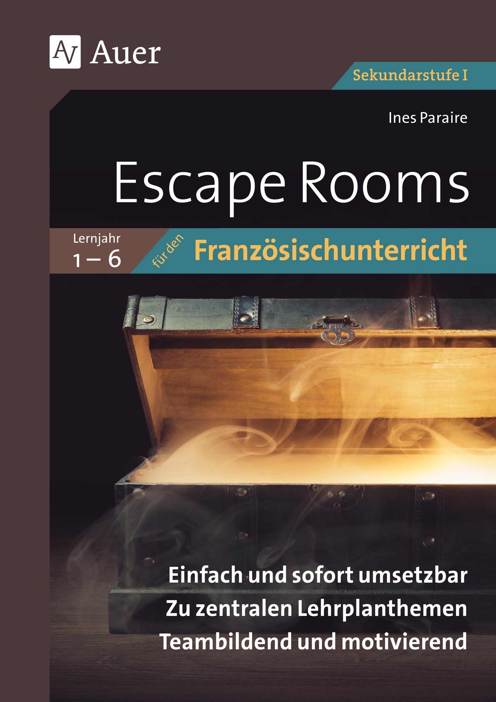 Vorderes Coverbild Escape Rooms für den Französischunterricht Lj. 1-6