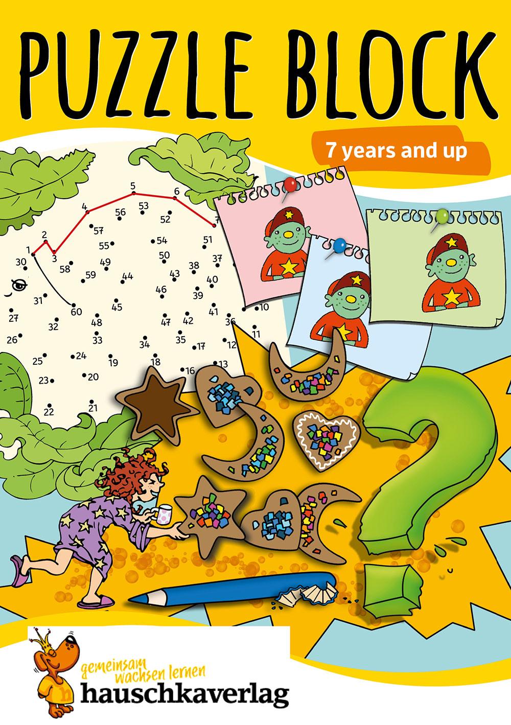 Vorderes Coverbild Puzzle Activity Book from 7 Years: Colourful Preschool Activity Books with Puzzle Fun - Labyrinth, Sudoku, Search and Find Books for Children, Promotes Concentration & Logical Thinking