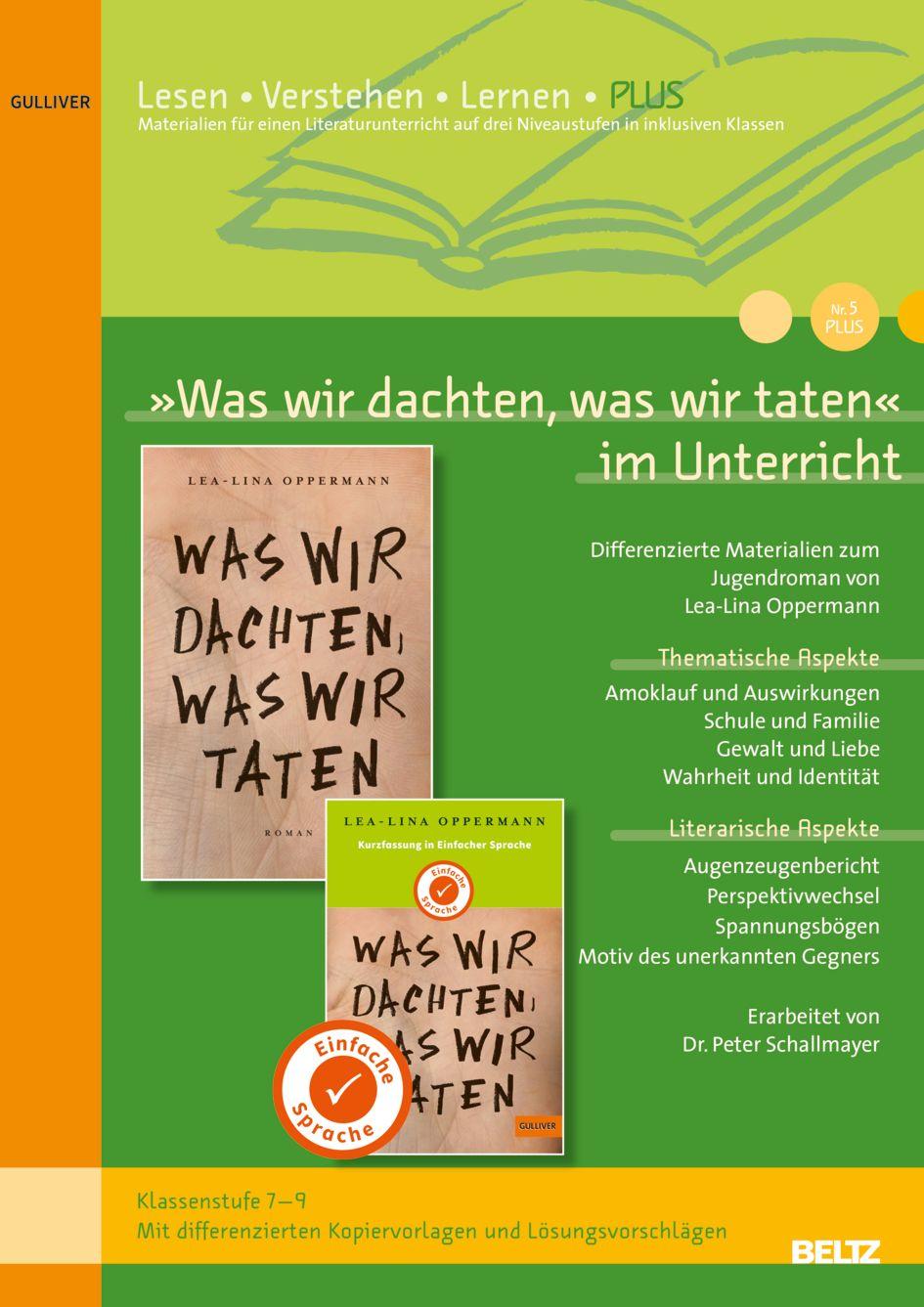 Vorderes Coverbild »Was wir dachten, was wir taten« im Unterricht PLUS