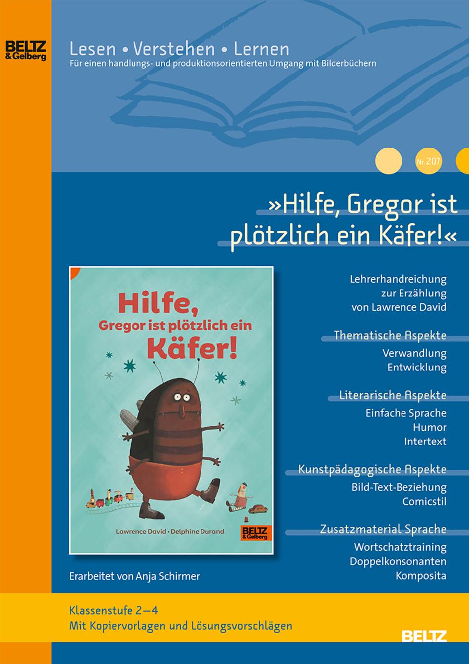 Vorderes Coverbild »Hilfe, Gregor ist plötzlich ein Käfer!« im Unterricht