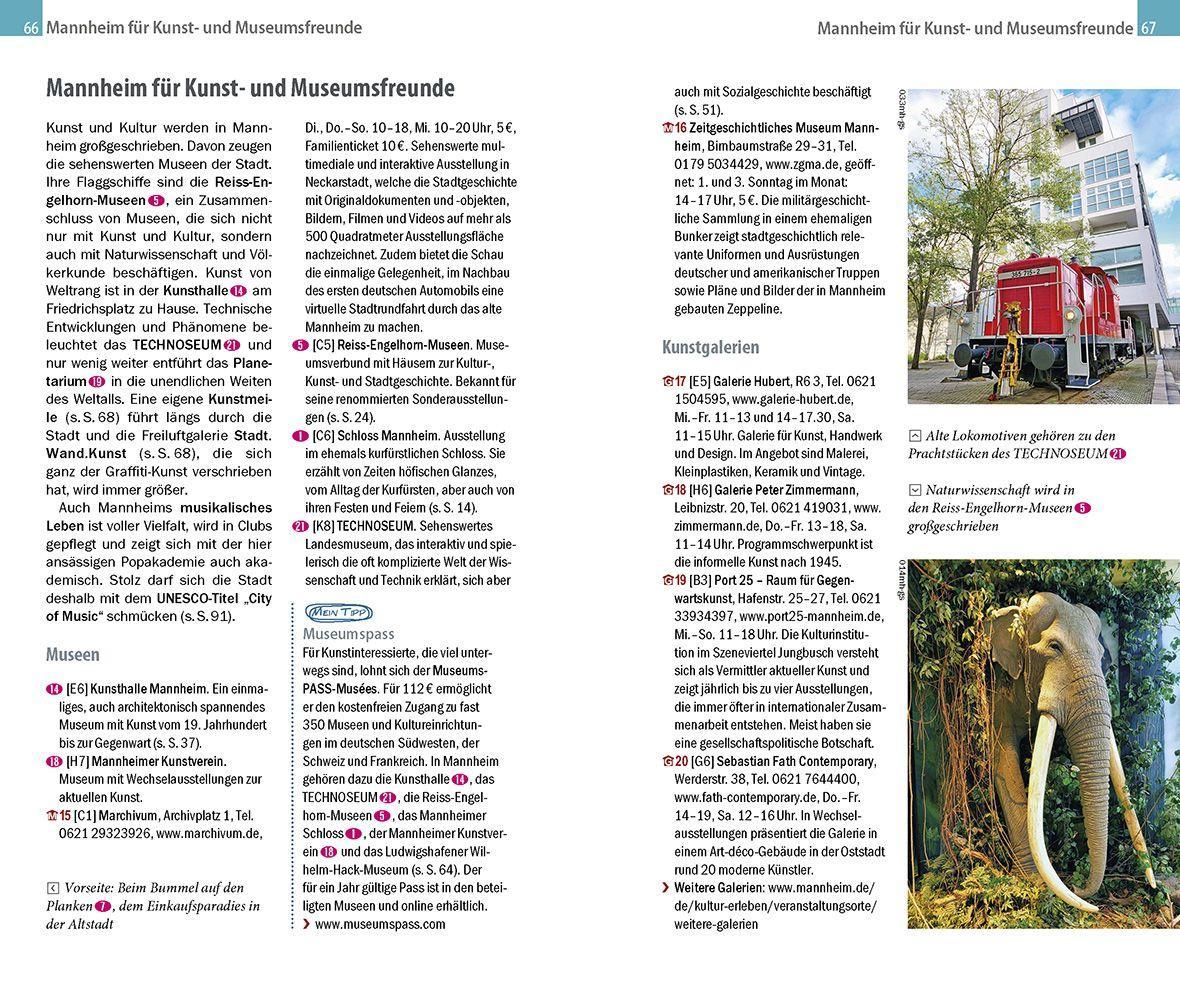 Beispielinhalt (Bild) Reise Know-How CityTrip Mannheim mit Infos zur Bundesgartenschau