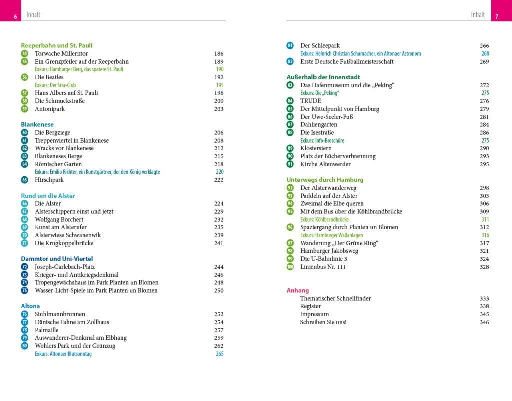 Beispielinhalt (Bild) Reise Know-How Reiseführer Mein Hamburg : 100 Entdeckungen für Feierabendflaneure und Wochenendhanseaten