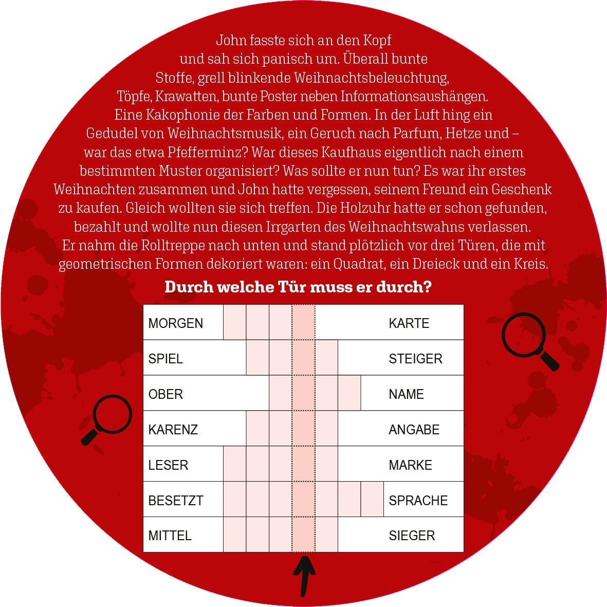 Beispielinhalt (Bild) Escape-Adventskalender in der Dose