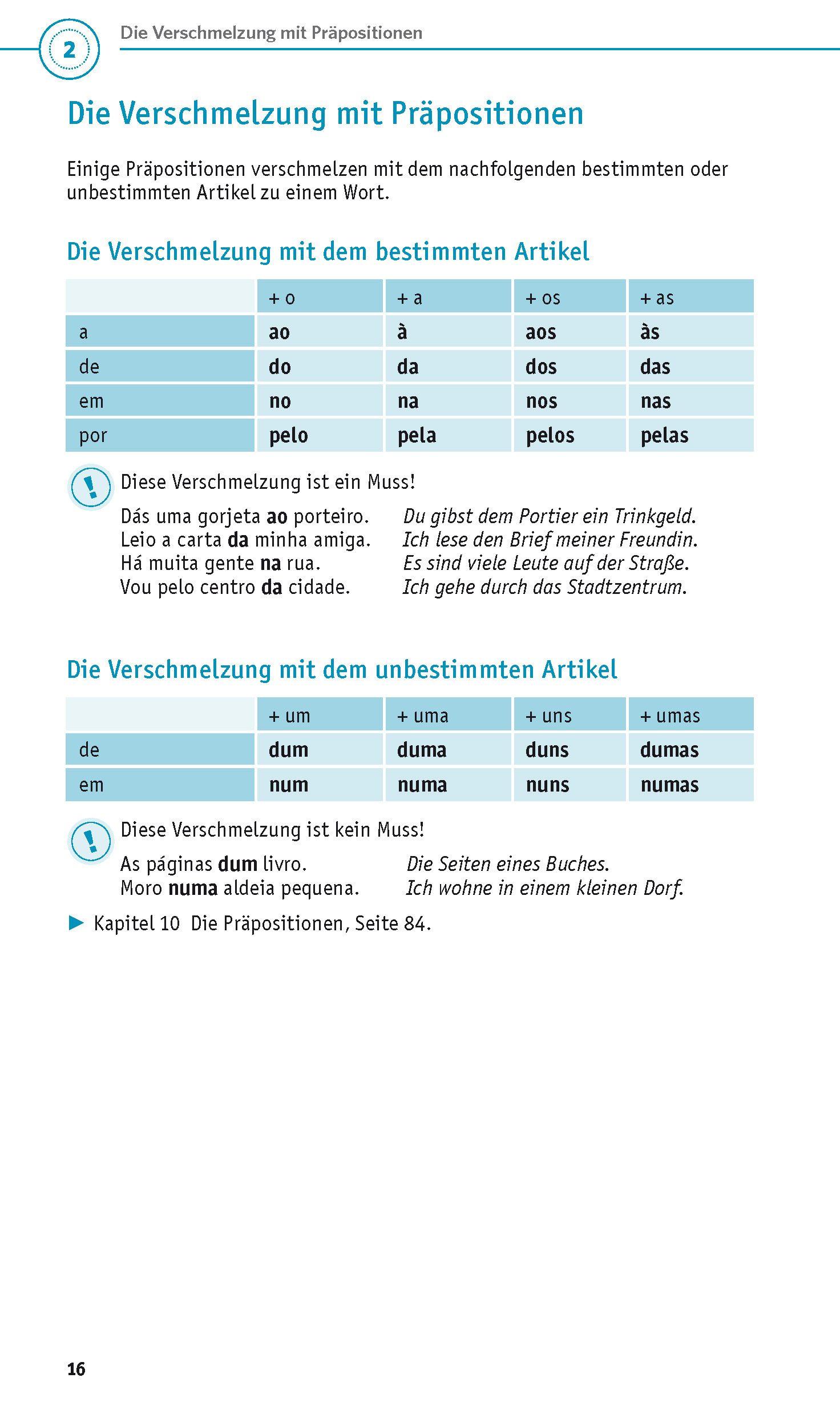 Beispielinhalt (Bild) PONS Grammatik kurz & bündig Portugiesisch