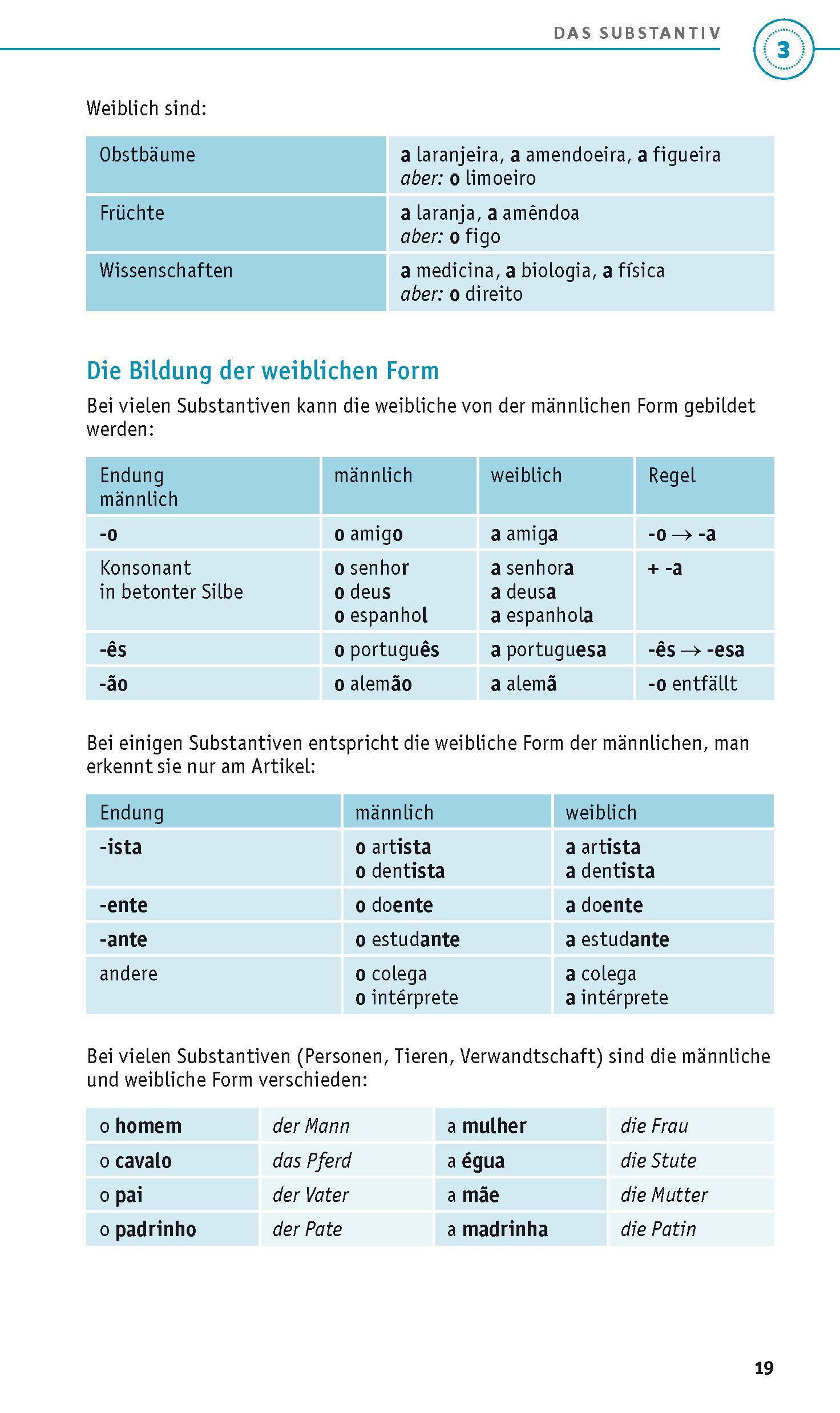 Beispielinhalt (Bild) PONS Grammatik kurz & bündig Portugiesisch
