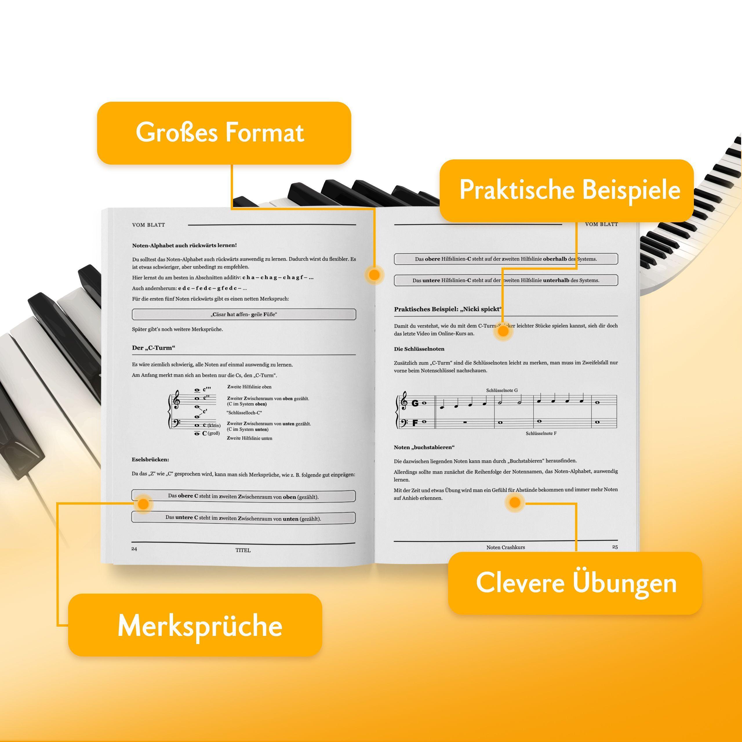 Beispielinhalt (Bild) Klavier lernen schnell & einfach