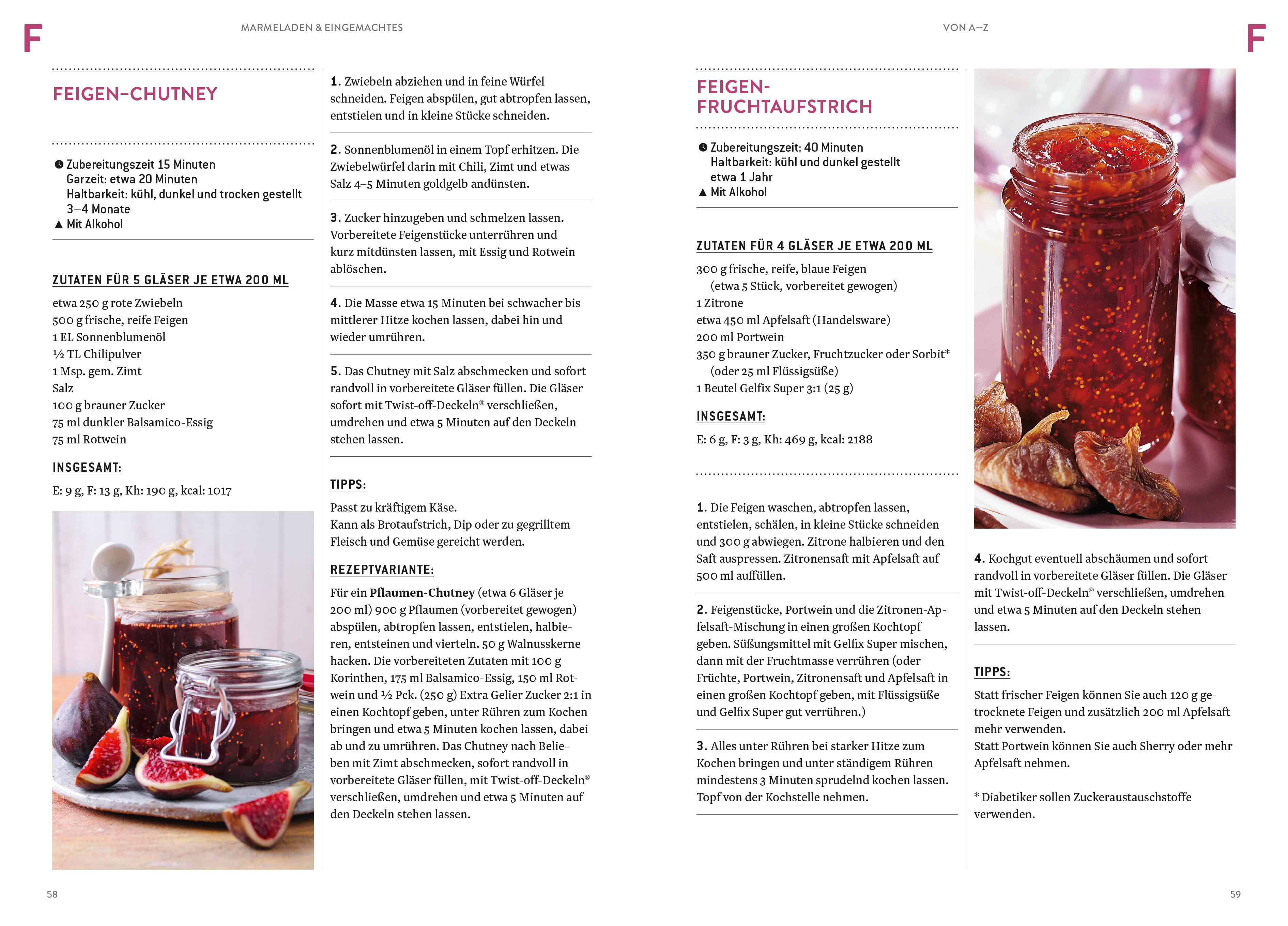 Beispielinhalt (Bild) Marmeladen & Eingemachtes von A-Z