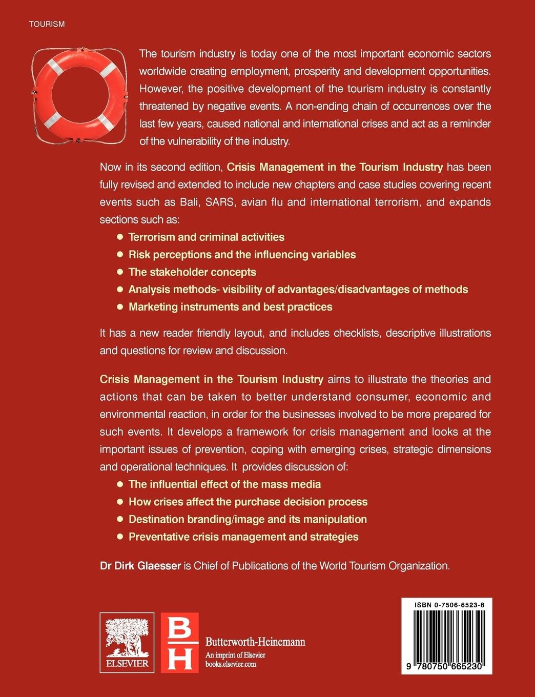 Rückseitencover Crisis Management in the Tourism Industry