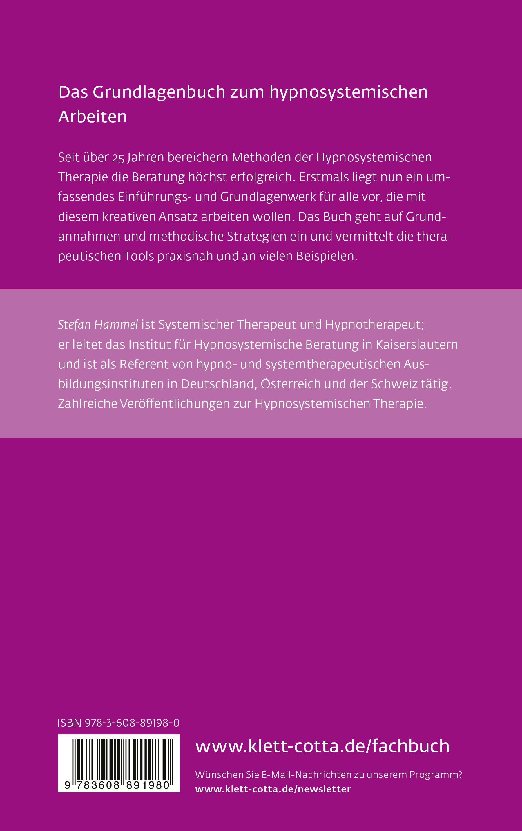 Rückseitencover Hypnosystemische Therapie (Leben Lernen, Bd. 331)