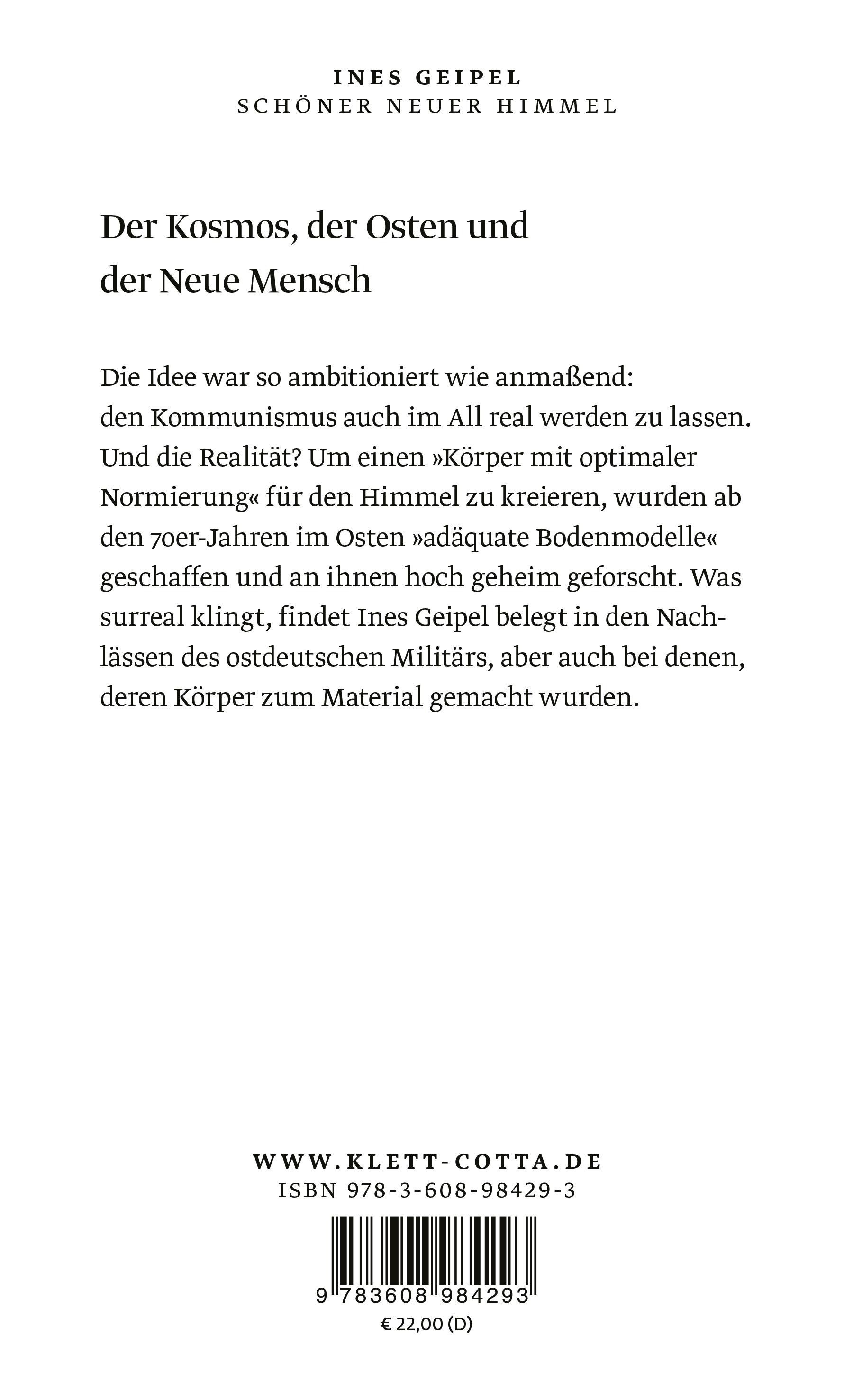 Rückseitencover Schöner Neuer Himmel