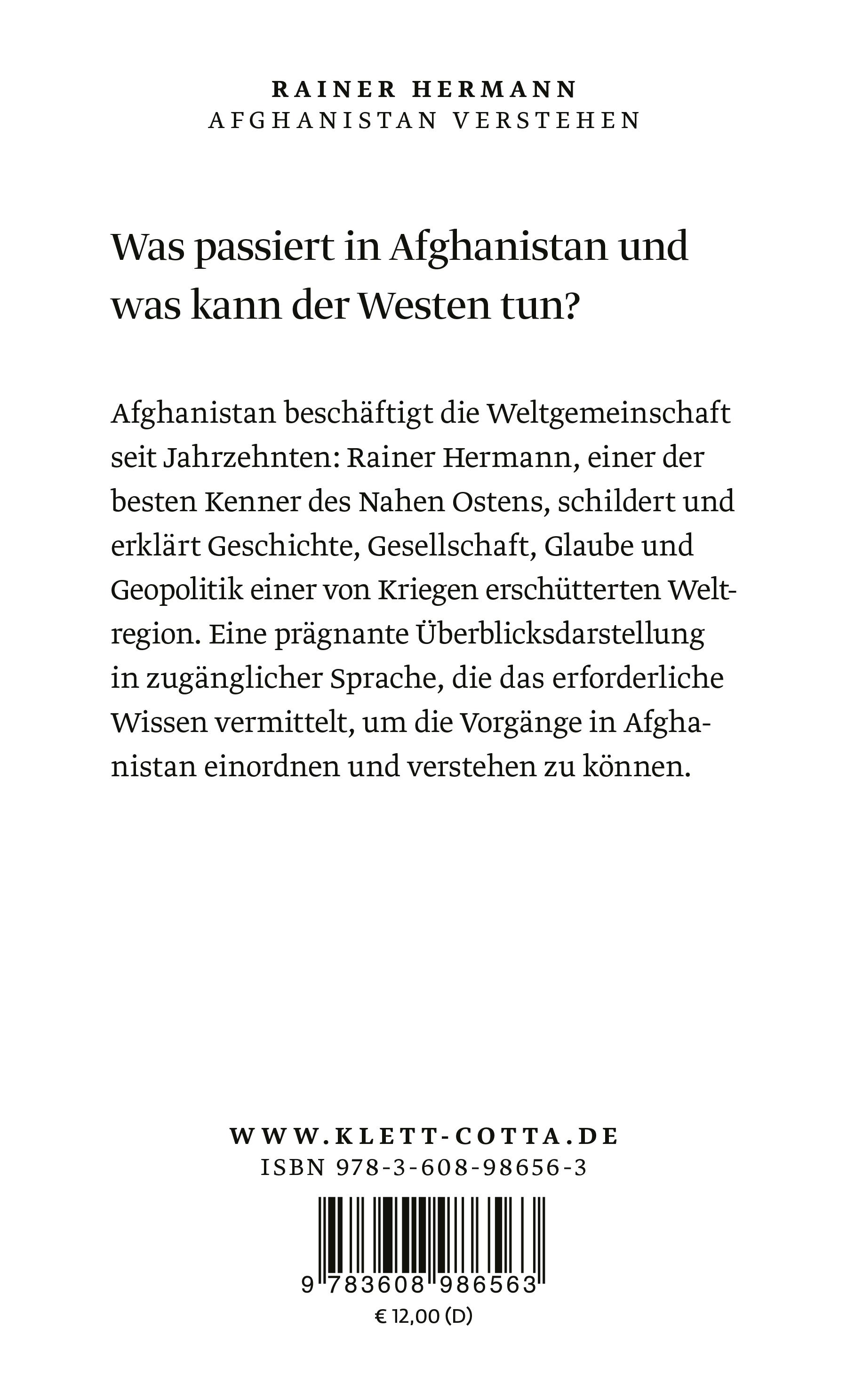 Rückseitencover Afghanistan verstehen