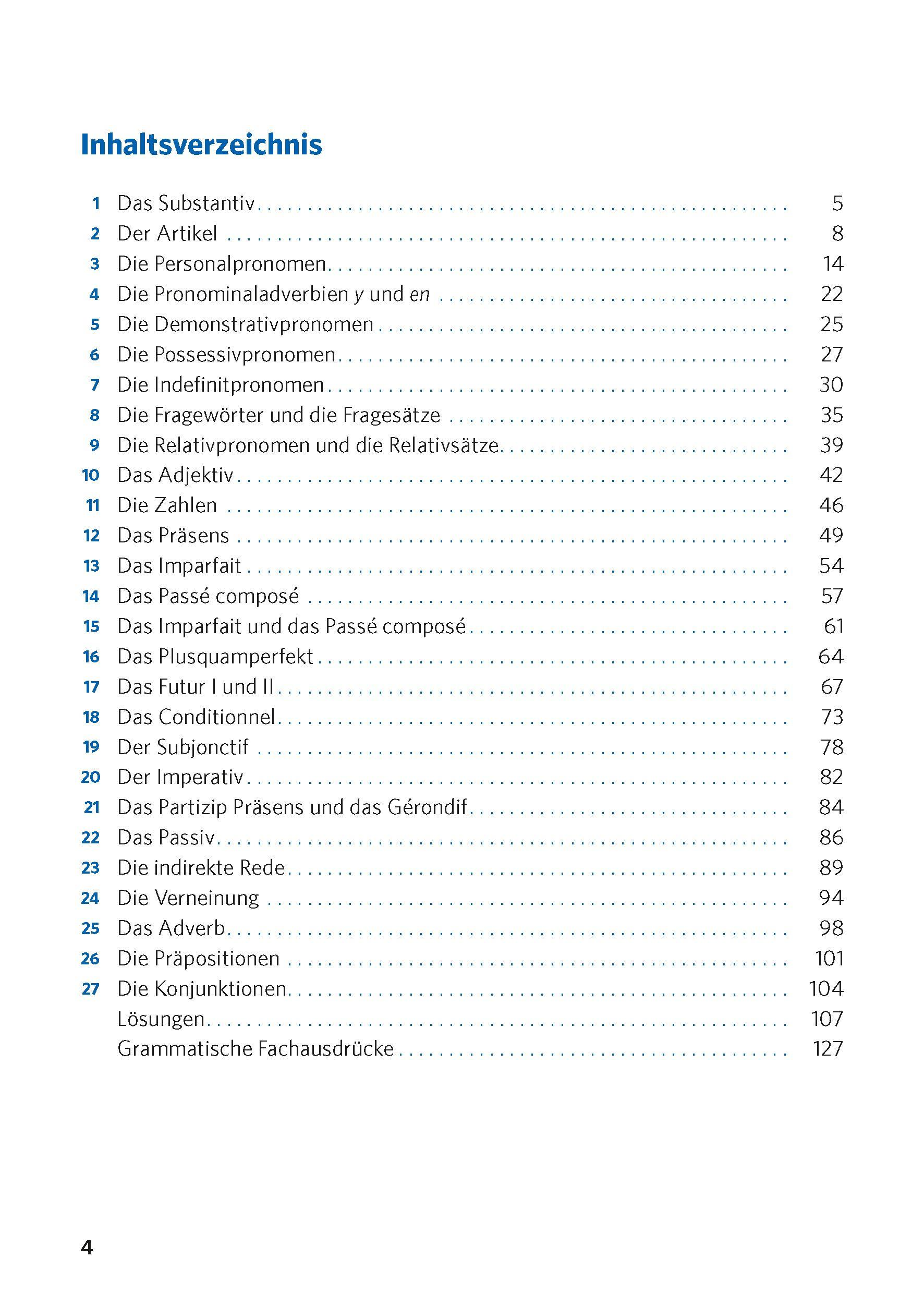 Beispielinhalt (Bild) Langenscheidt Grammatiktraining Französisch