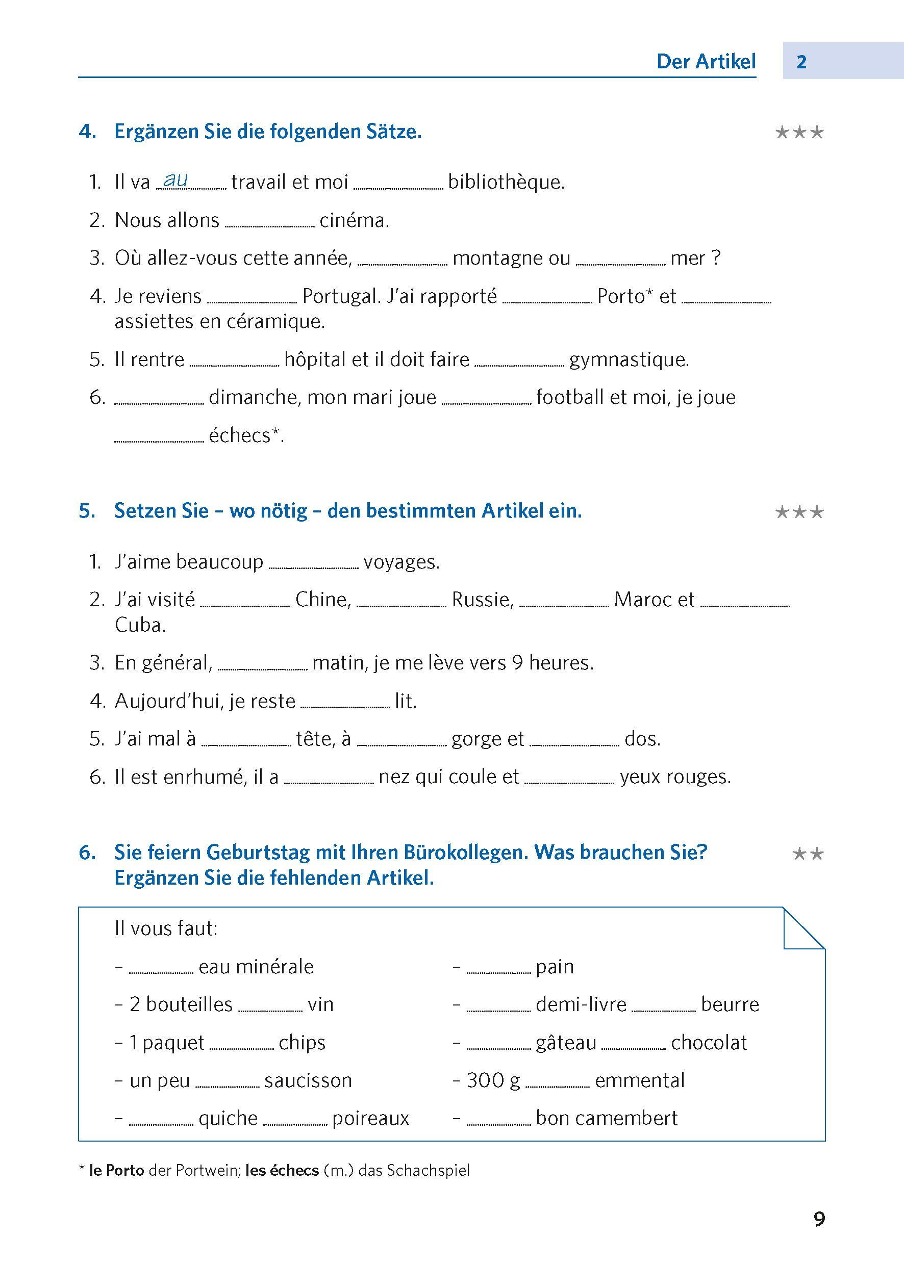 Beispielinhalt (Bild) Langenscheidt Grammatiktraining Französisch