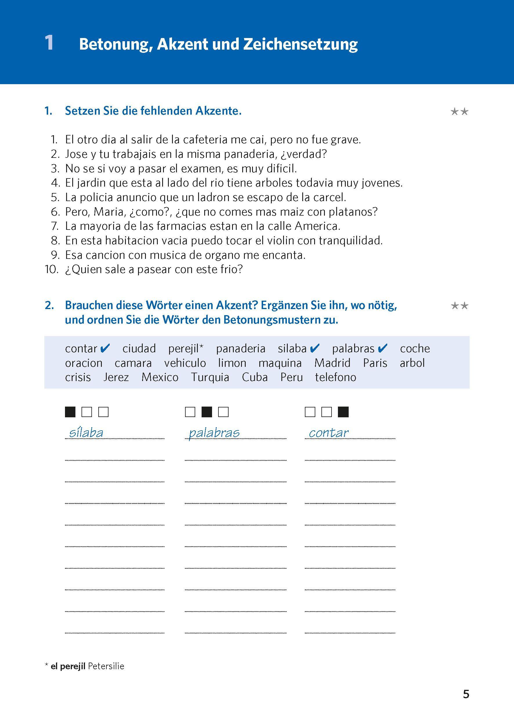 Beispielinhalt (Bild) Langenscheidt Grammatiktraining Spanisch