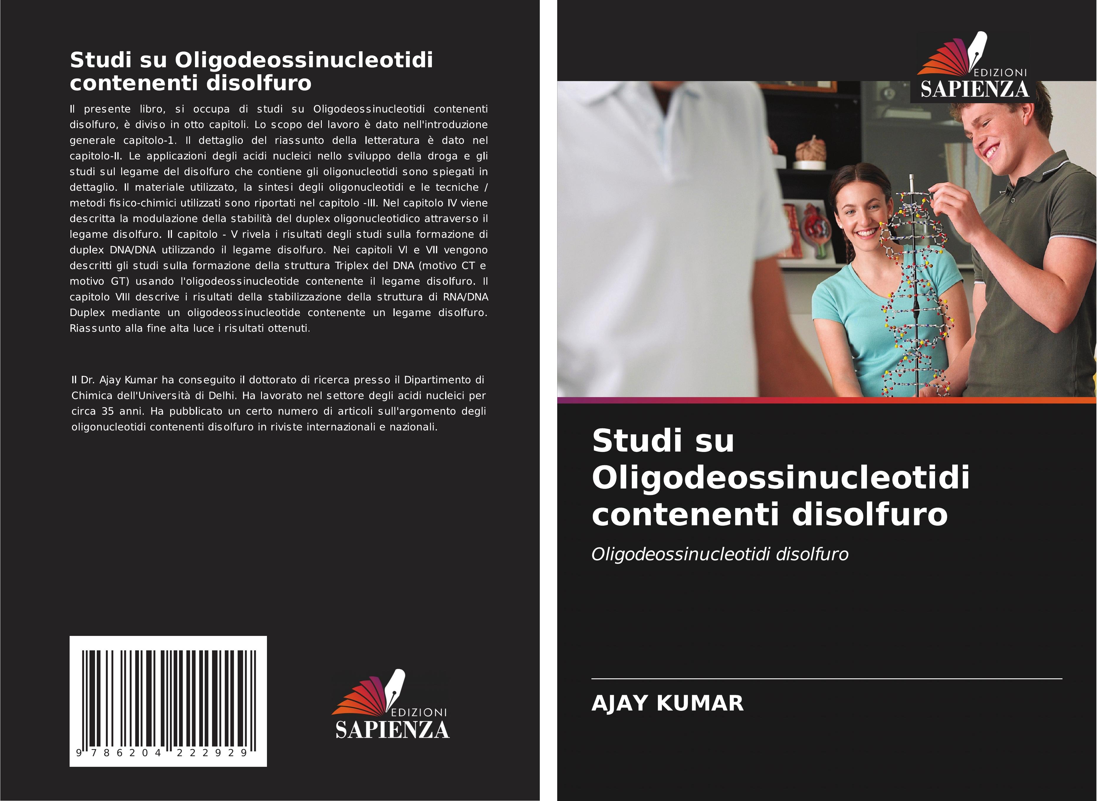 Vorderes Coverbild Studi su Oligodeossinucleotidi contenenti disolfuro
