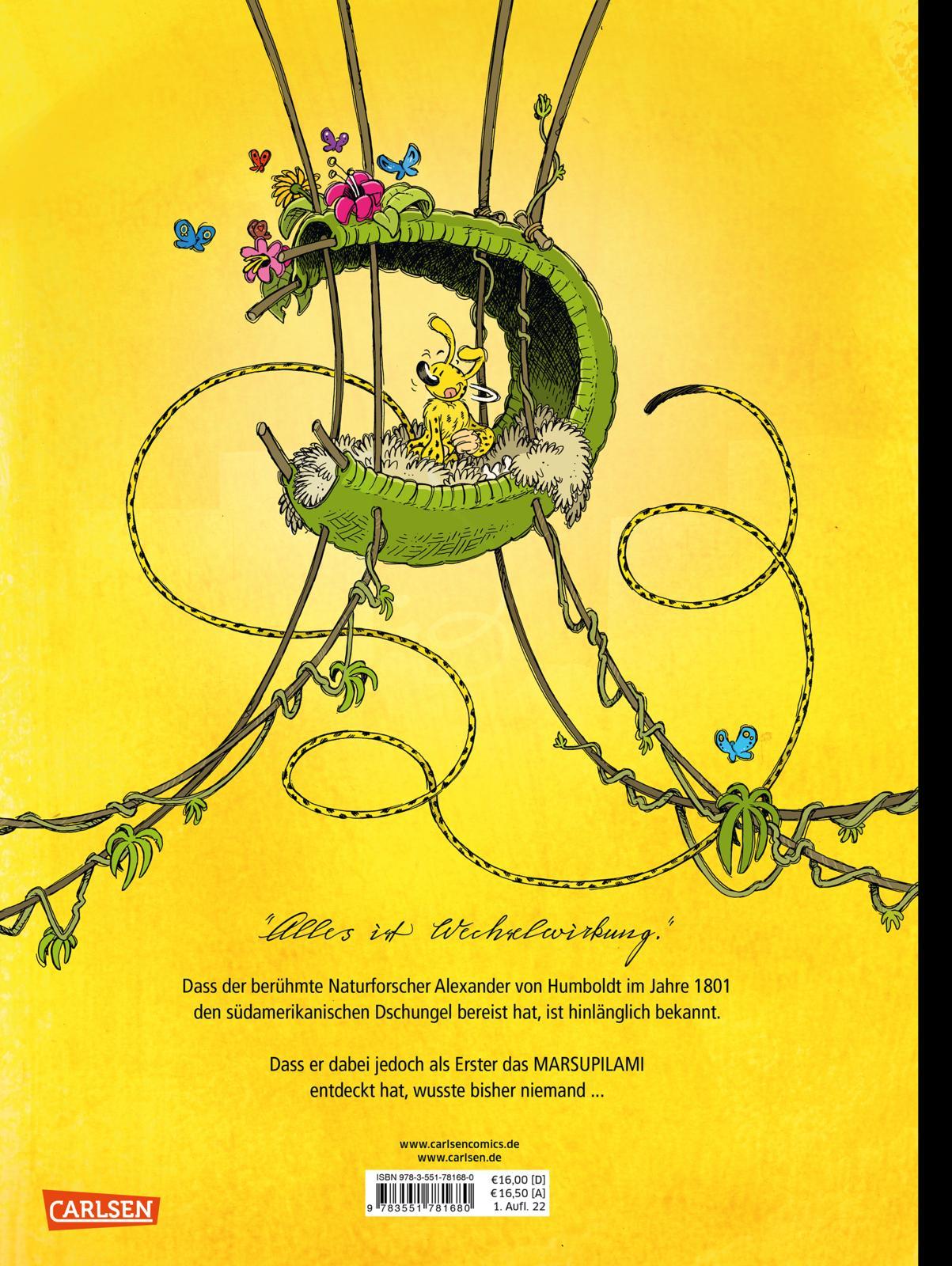 Rückseitencover Das Humboldt-Tier - Ein Marsupilami-Abenteuer