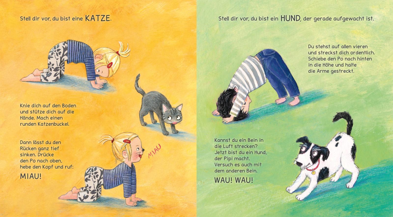 Beispielinhalt (Bild) Turnen wie die Tiere - Das große Yoga Buch für kleine Kinder