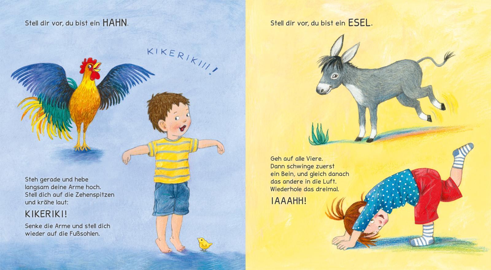 Beispielinhalt (Bild) Turnen wie die Tiere - Das große Yoga Buch für kleine Kinder