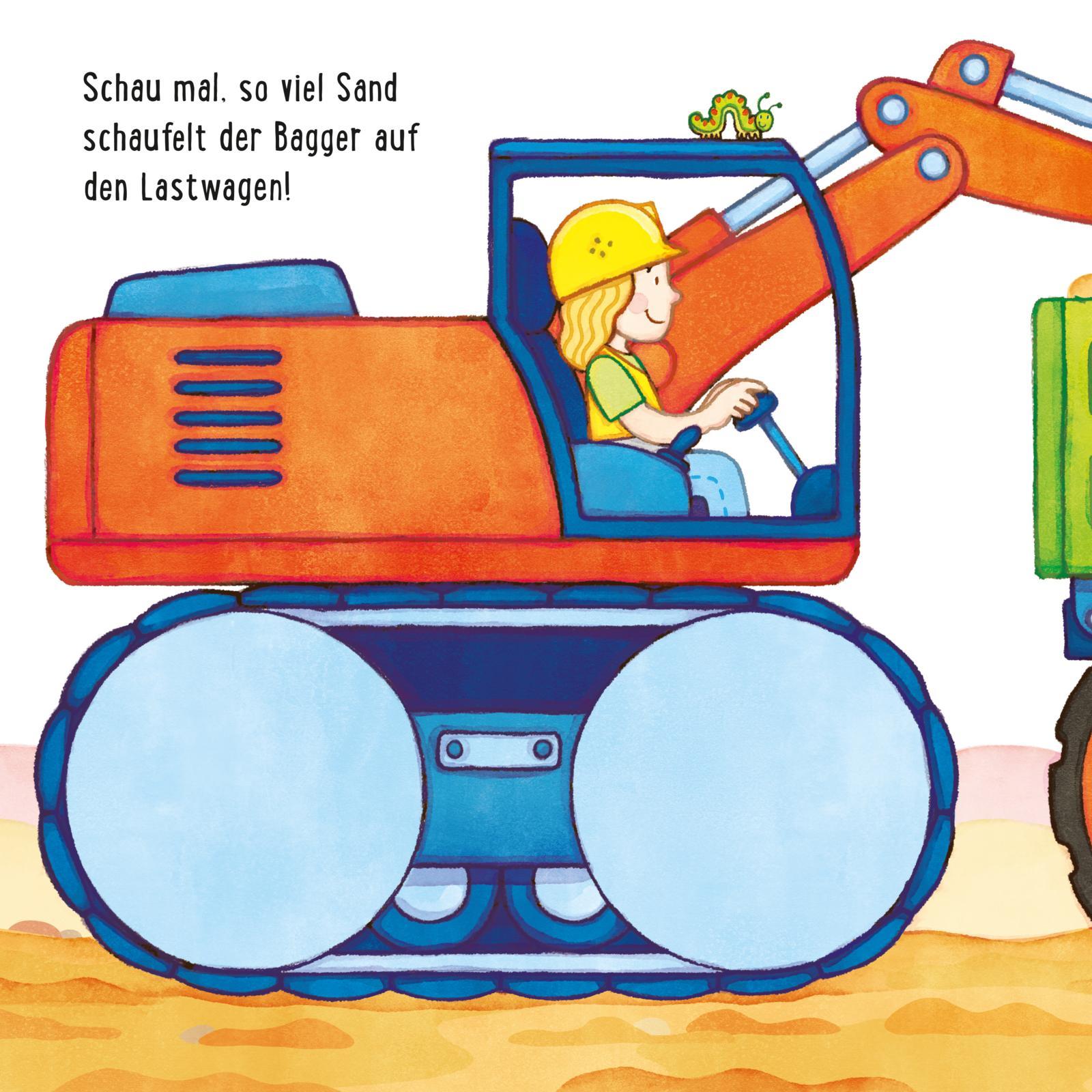 Beispielinhalt (Bild) Baby Pixi (unkaputtbar) 115: Bagger, Traktor, Feuerwehr