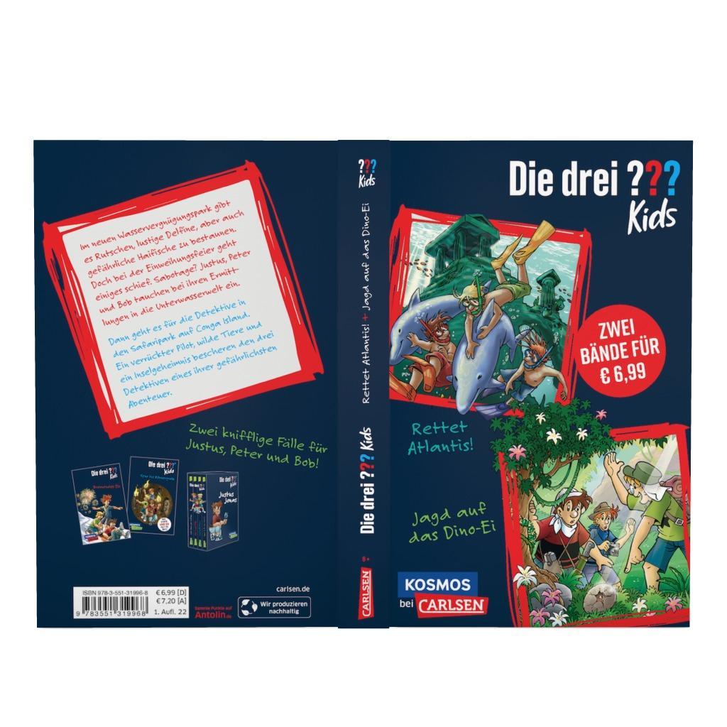 Beispielinhalt (Bild) Die drei ??? Kids: Doppelband - Enthält die Bände: Rettet Atlantis! / Jagd auf das Dino-Ei