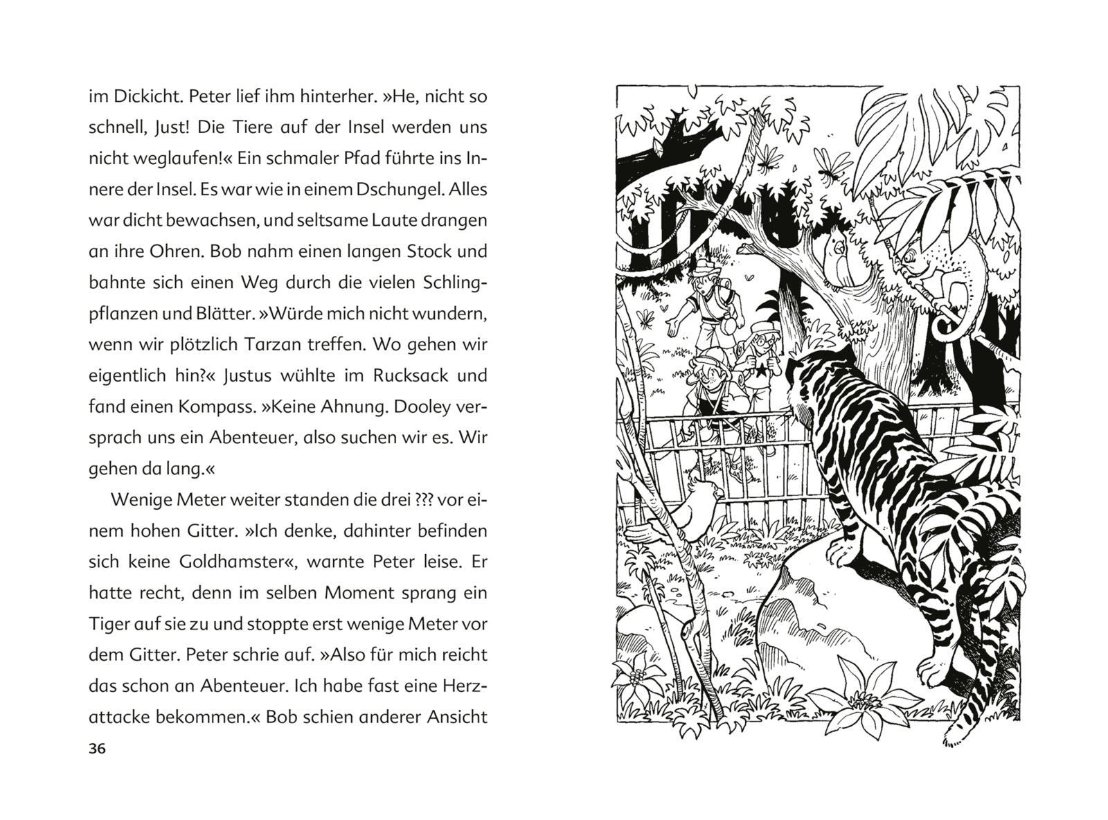 Beispielinhalt (Bild) Die drei ??? Kids: Doppelband - Enthält die Bände: Rettet Atlantis! / Jagd auf das Dino-Ei