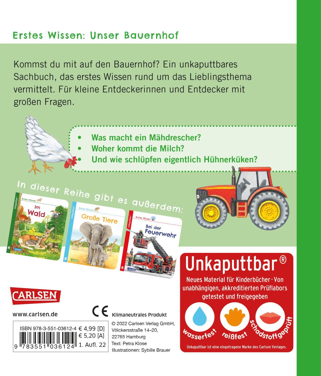 Rückseitencover Unkaputtbar: Erstes Wissen: Unser Bauernhof
