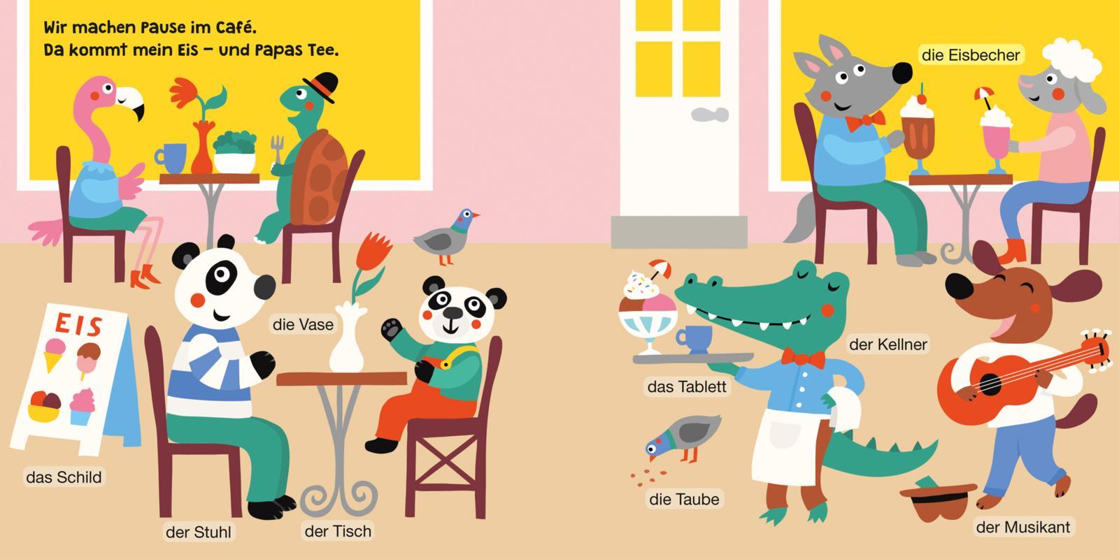 Beispielinhalt (Bild) Baby Pixi (unkaputtbar) 107: Mein Baby-Pixi-Buggybuch: Unterwegs