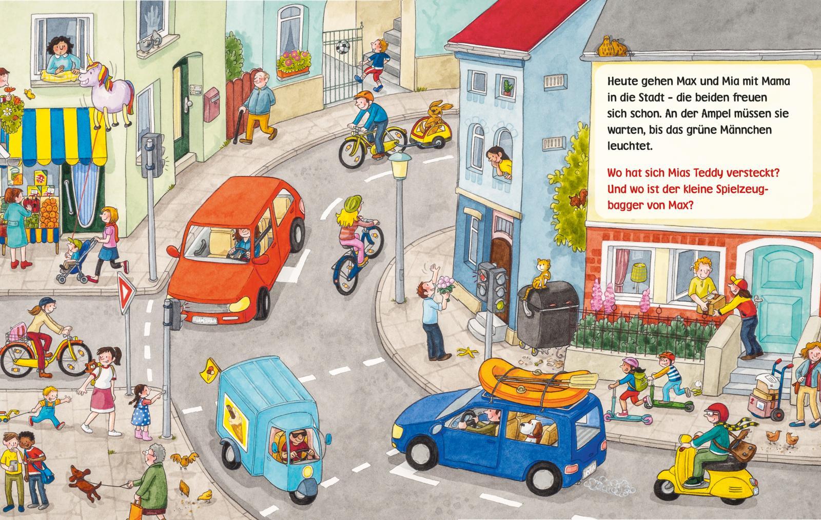 Beispielinhalt (Bild) Unkaputtbar: Mein erstes Wimmelbuch: Unterwegs in der Stadt