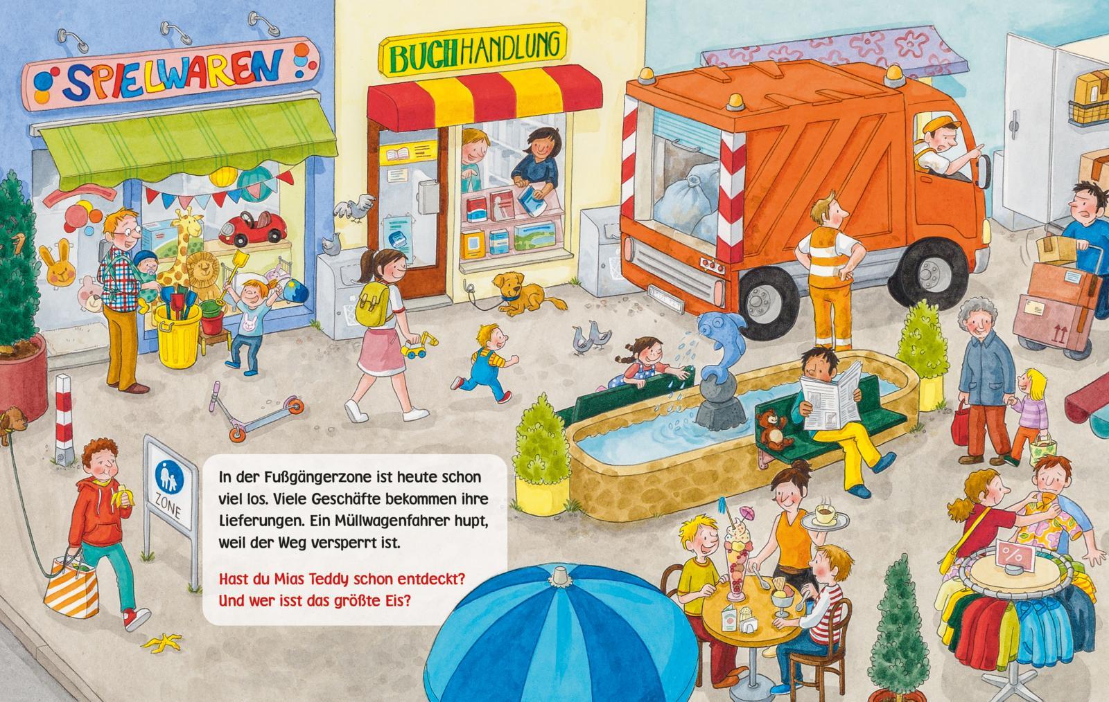 Beispielinhalt (Bild) Unkaputtbar: Mein erstes Wimmelbuch: Unterwegs in der Stadt