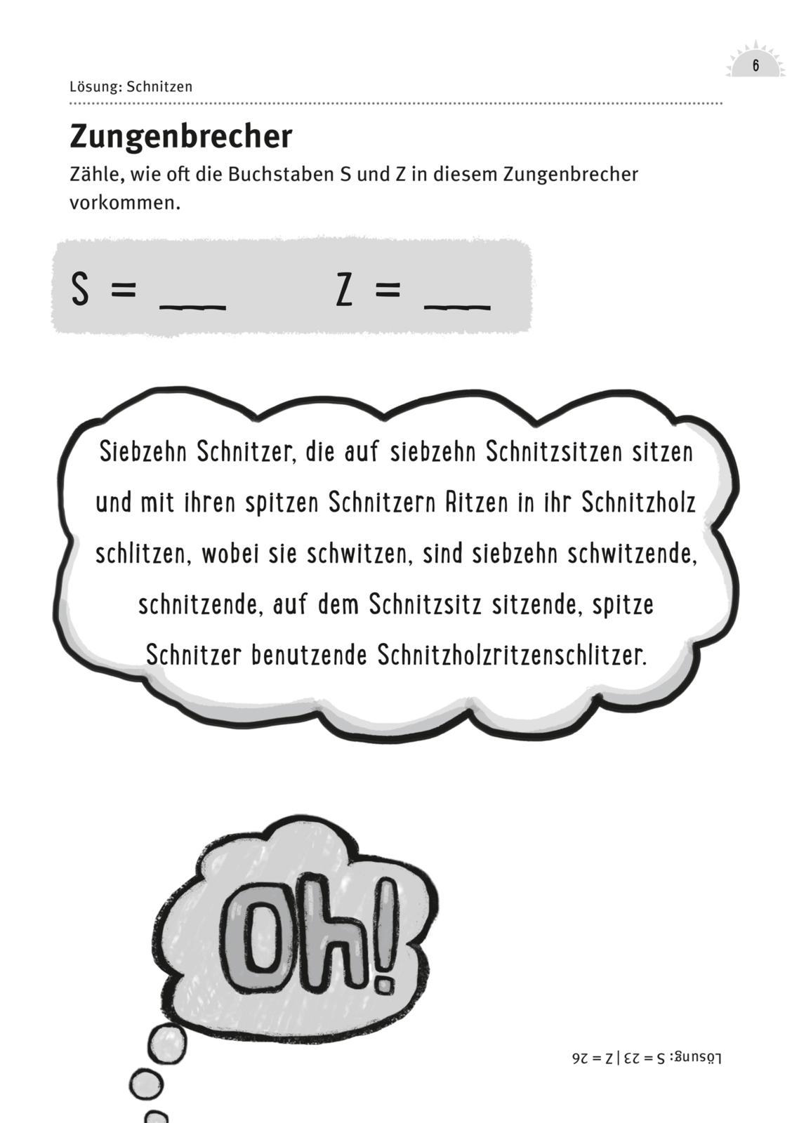 Beispielinhalt (Bild) Rätselspaß Grundschule: Mein dicker Spaß- und Rätselblock