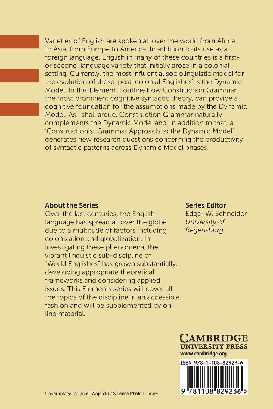 Rückseitencover The Cognitive Foundation of Post-colonial Englishes