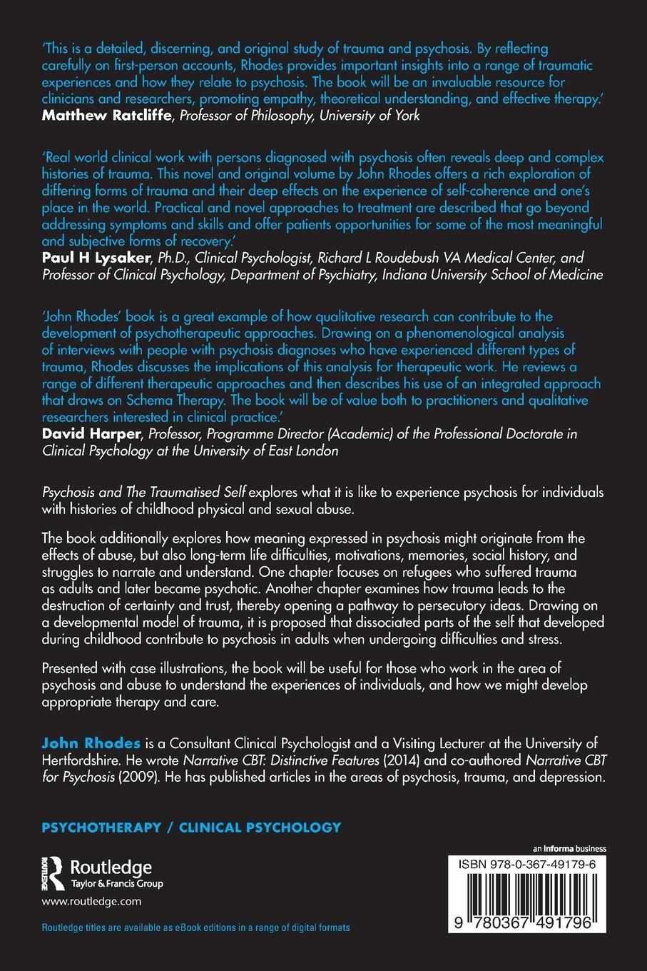 Rückseitencover Psychosis and The Traumatised Self