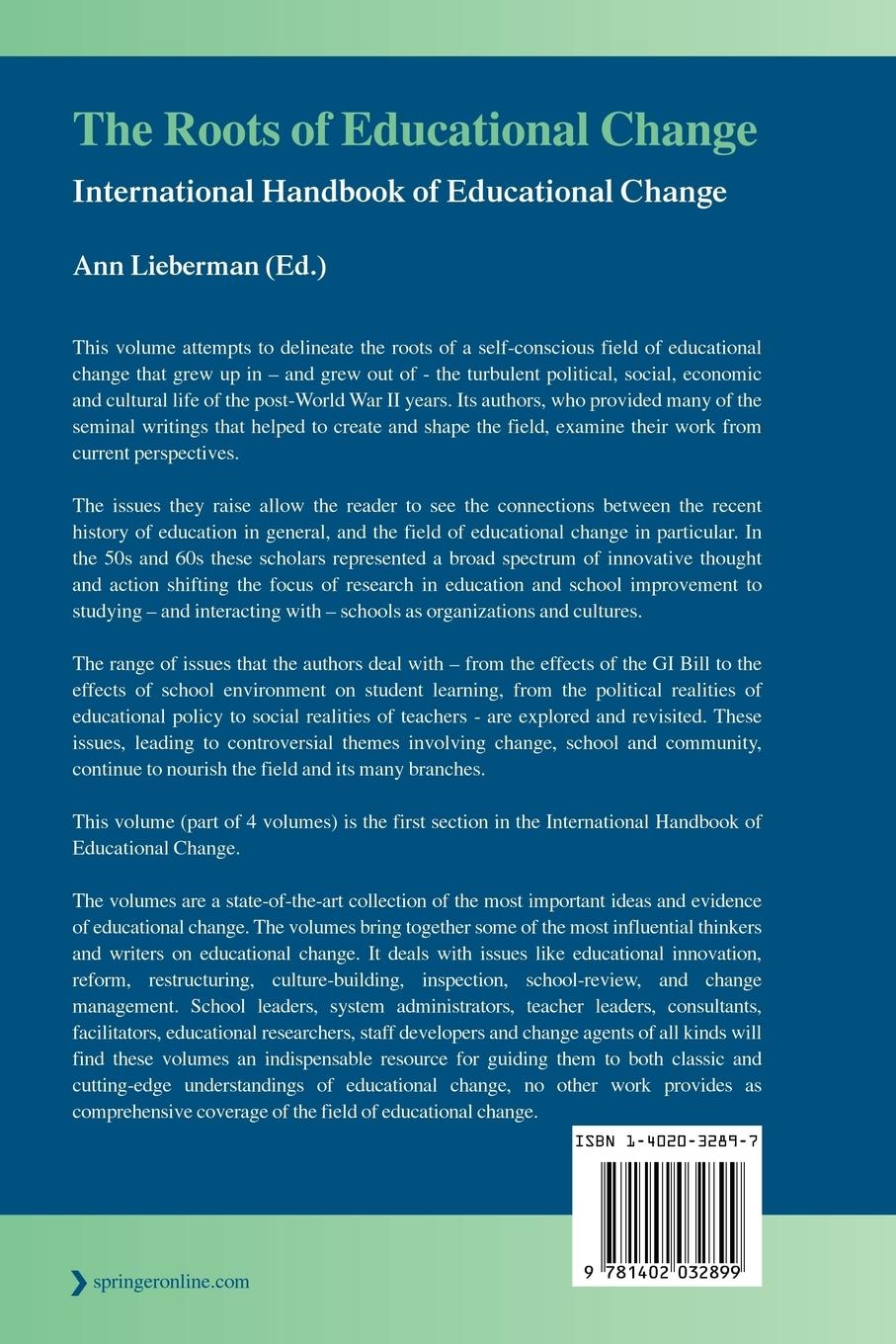 Rückseitencover The Roots of Educational Change