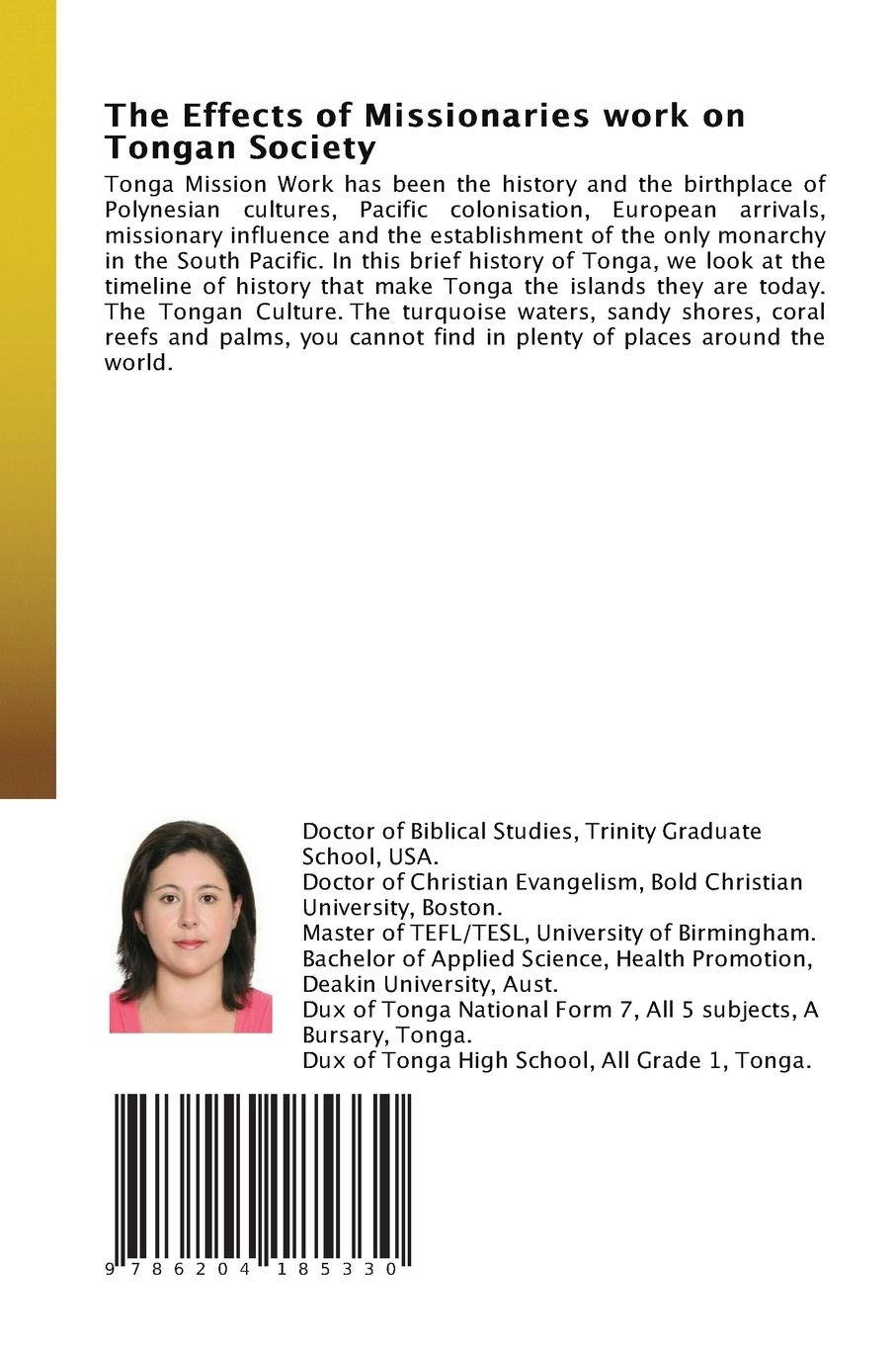 Rückseitencover The Effects of Missionaries work on Tongan Society