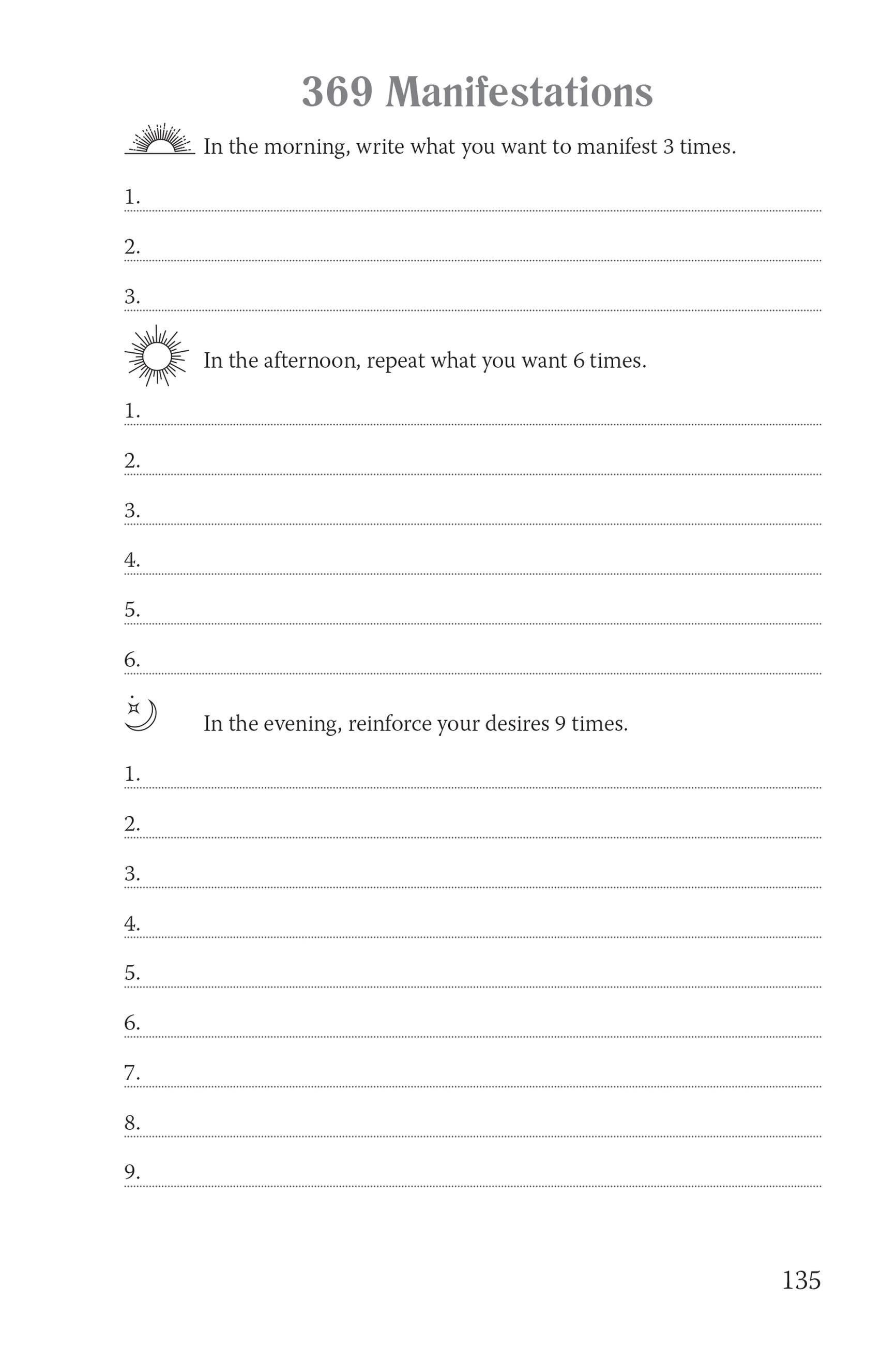 Beispielinhalt (Bild) The 369 Manifestation Journal