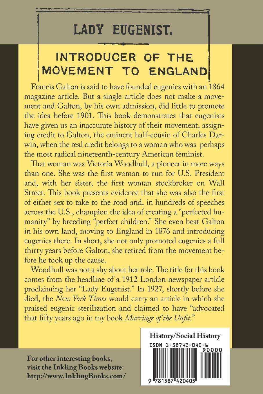 Rückseitencover Lady Eugenist