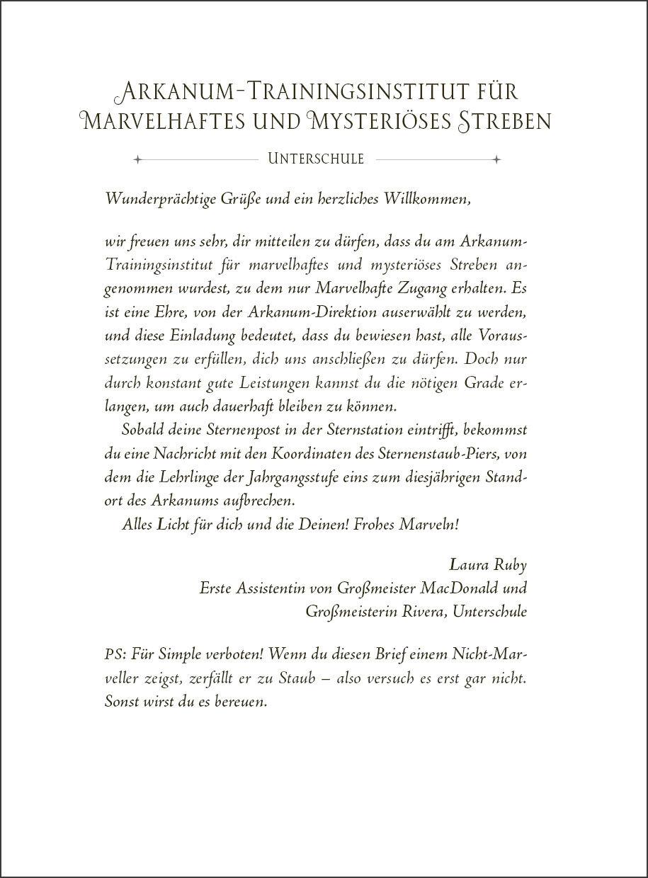 Beispielinhalt (Bild) Die Marveller - Magie aus Licht und Dunkelheit - Das gefährliche erste Jahr