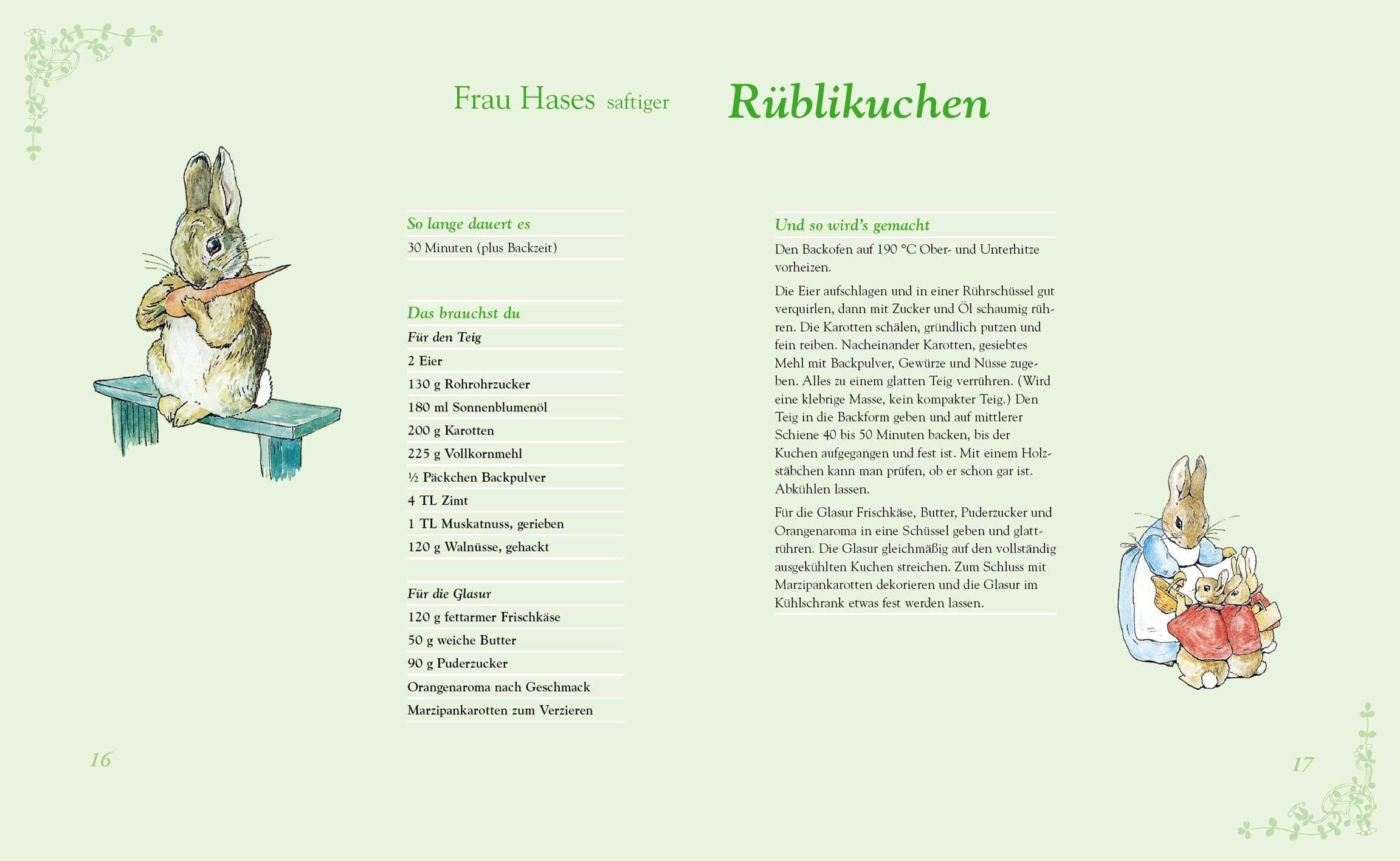 Beispielinhalt (Bild) Beatrix Potter: Mein großes Peter-Hase-Kochbuch