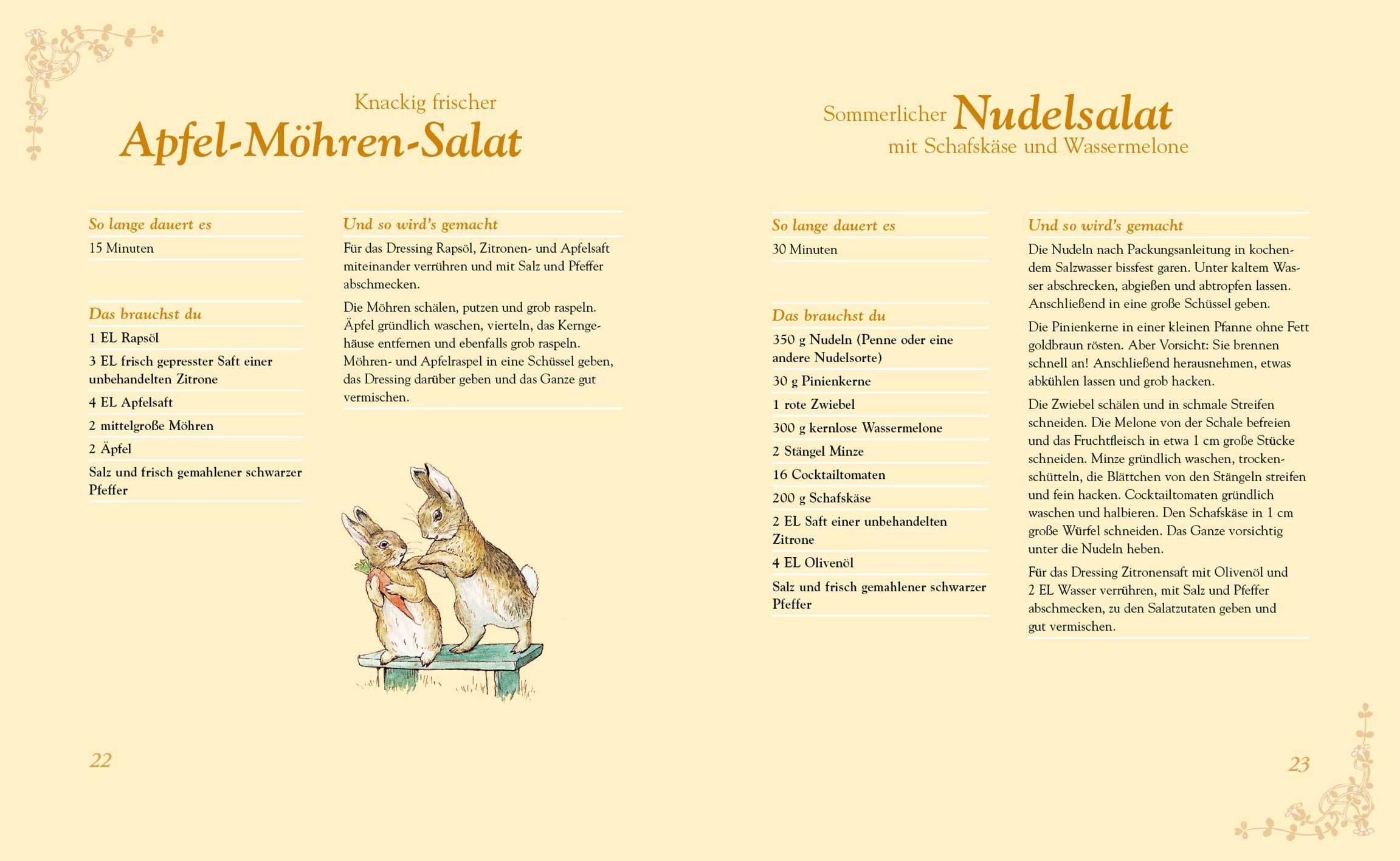 Beispielinhalt (Bild) Beatrix Potter: Mein großes Peter-Hase-Kochbuch
