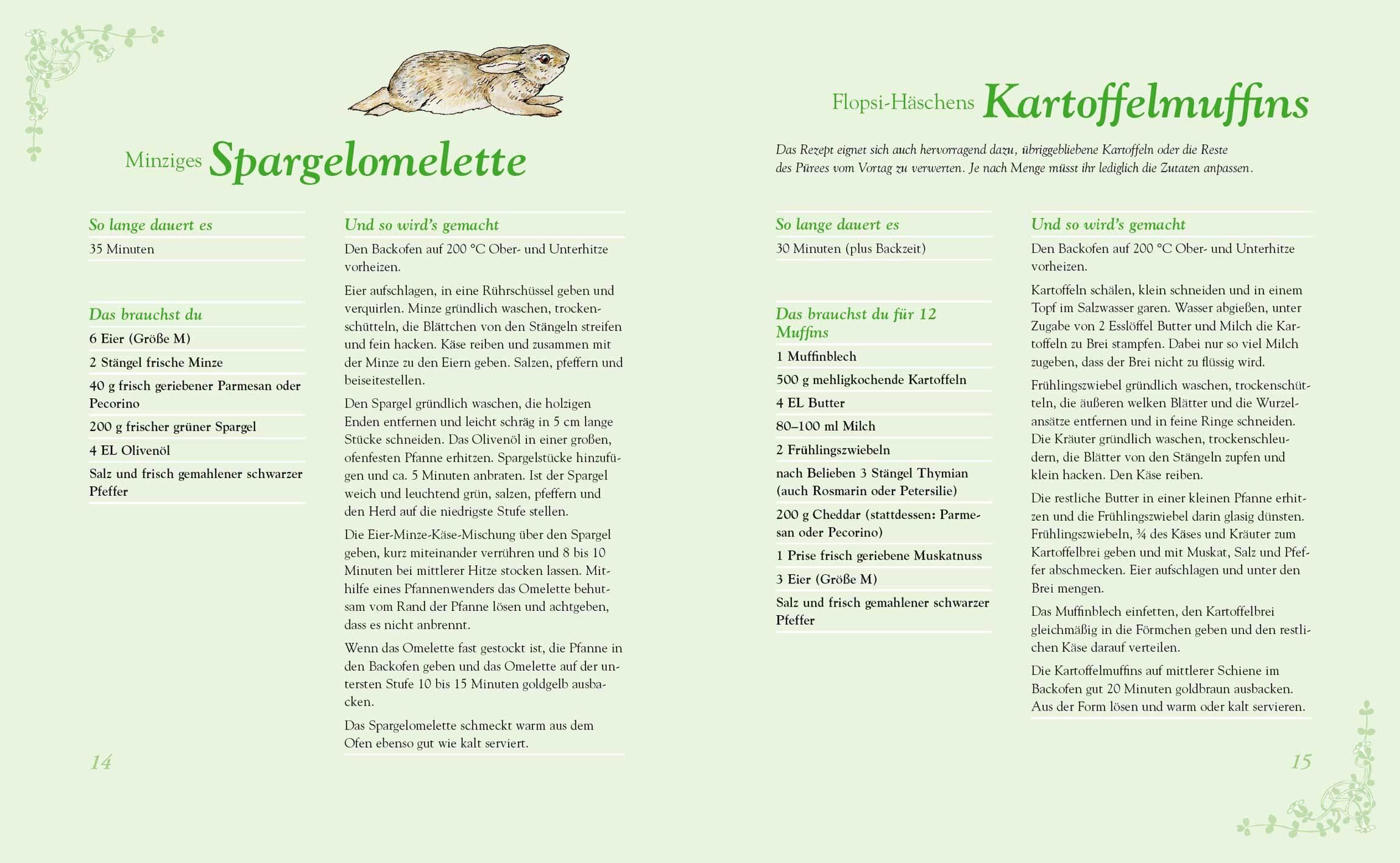 Beispielinhalt (Bild) Beatrix Potter: Mein großes Peter-Hase-Kochbuch