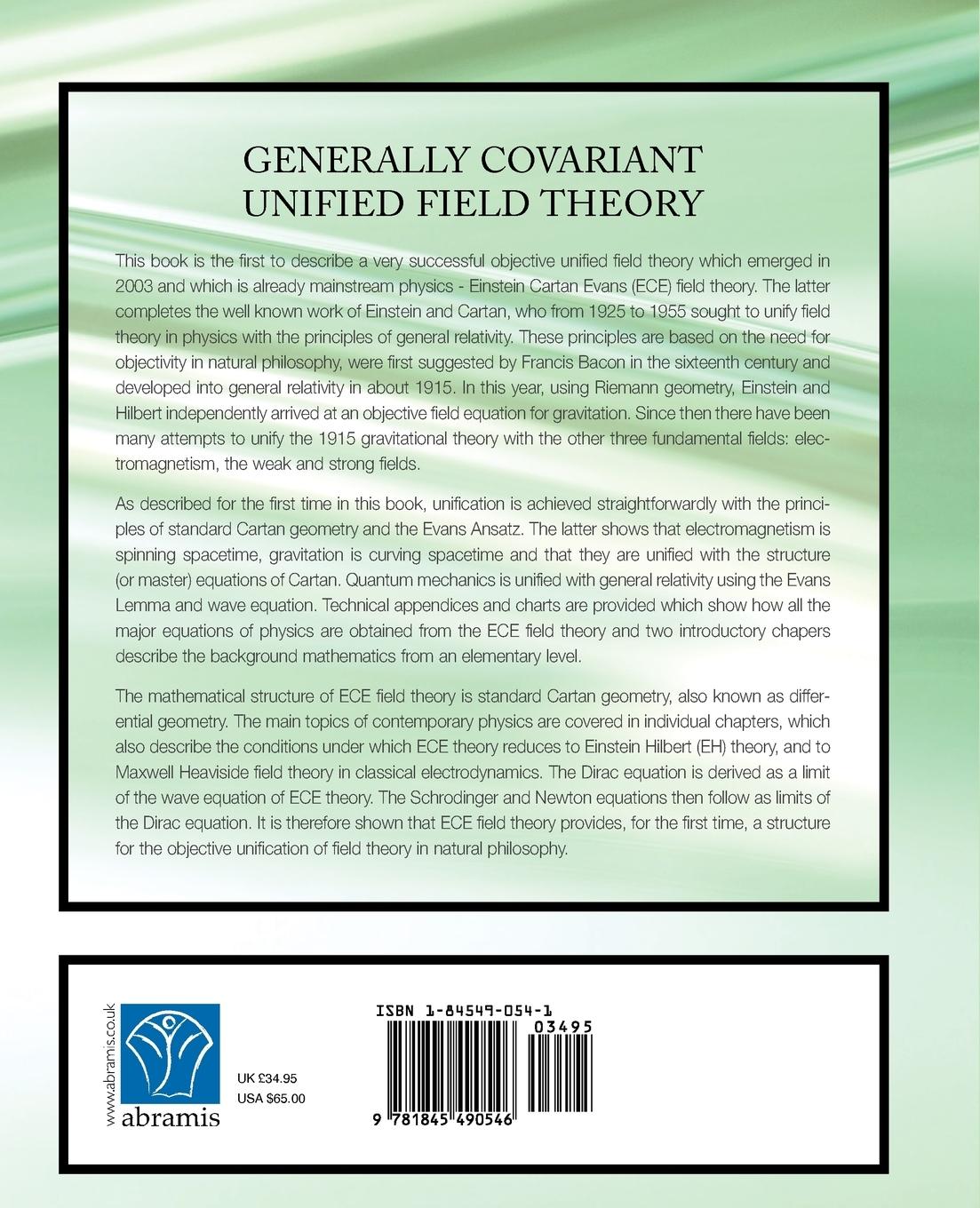 Rückseitencover Generally Covariant Unified Field Theory