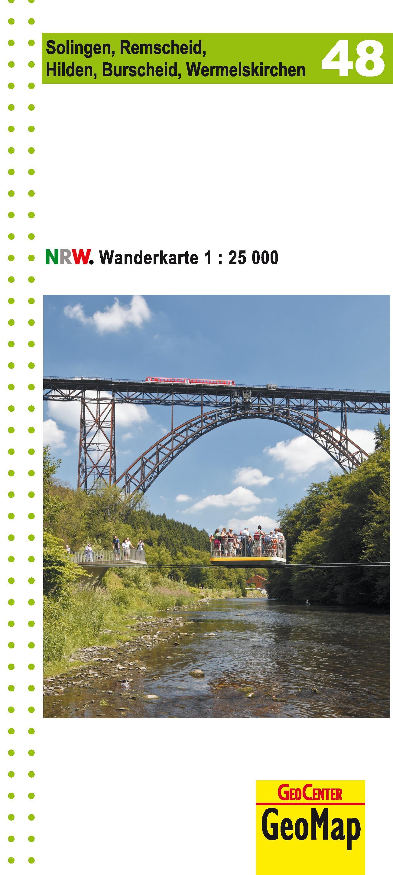 Vorderes Coverbild NRW Wanderkarte 48 Solingen, Remscheid, Hilden, Burscheid, Wermelskirchen  1 : 25 000