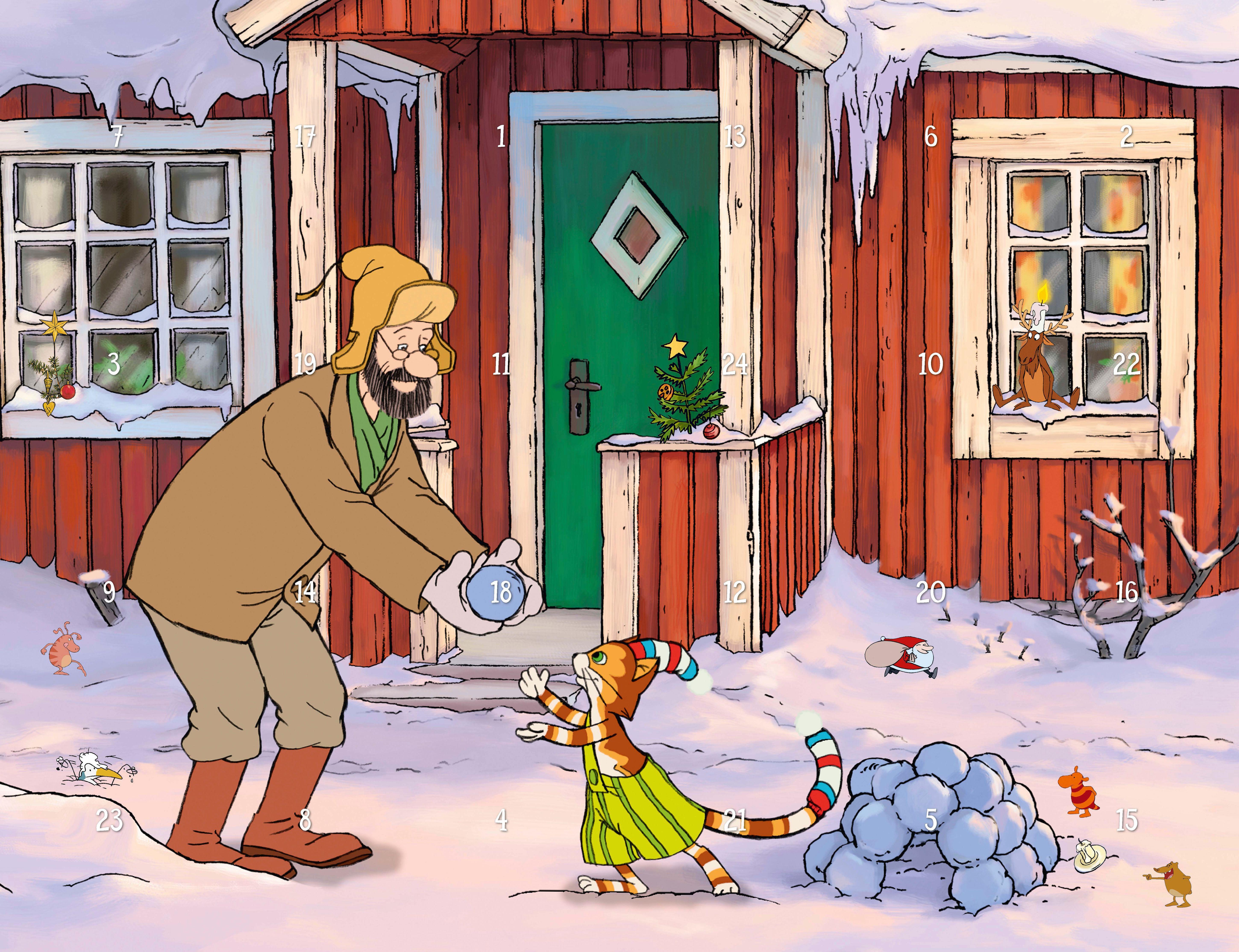 Beispielinhalt (Bild) Pettersson und Findus - Mein großer Adventskalender