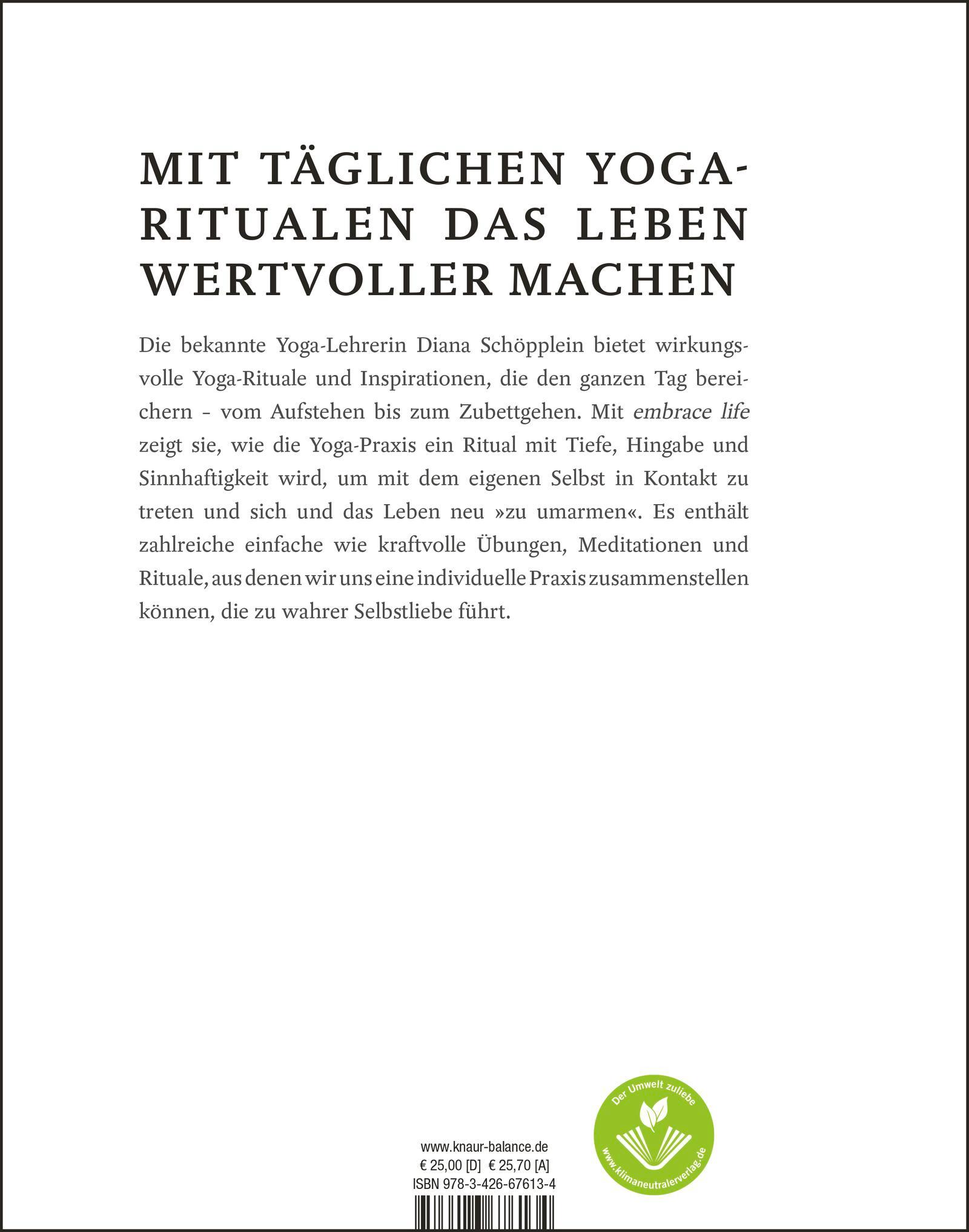 Rückseitencover embrace life: YOGA-RITUALE
