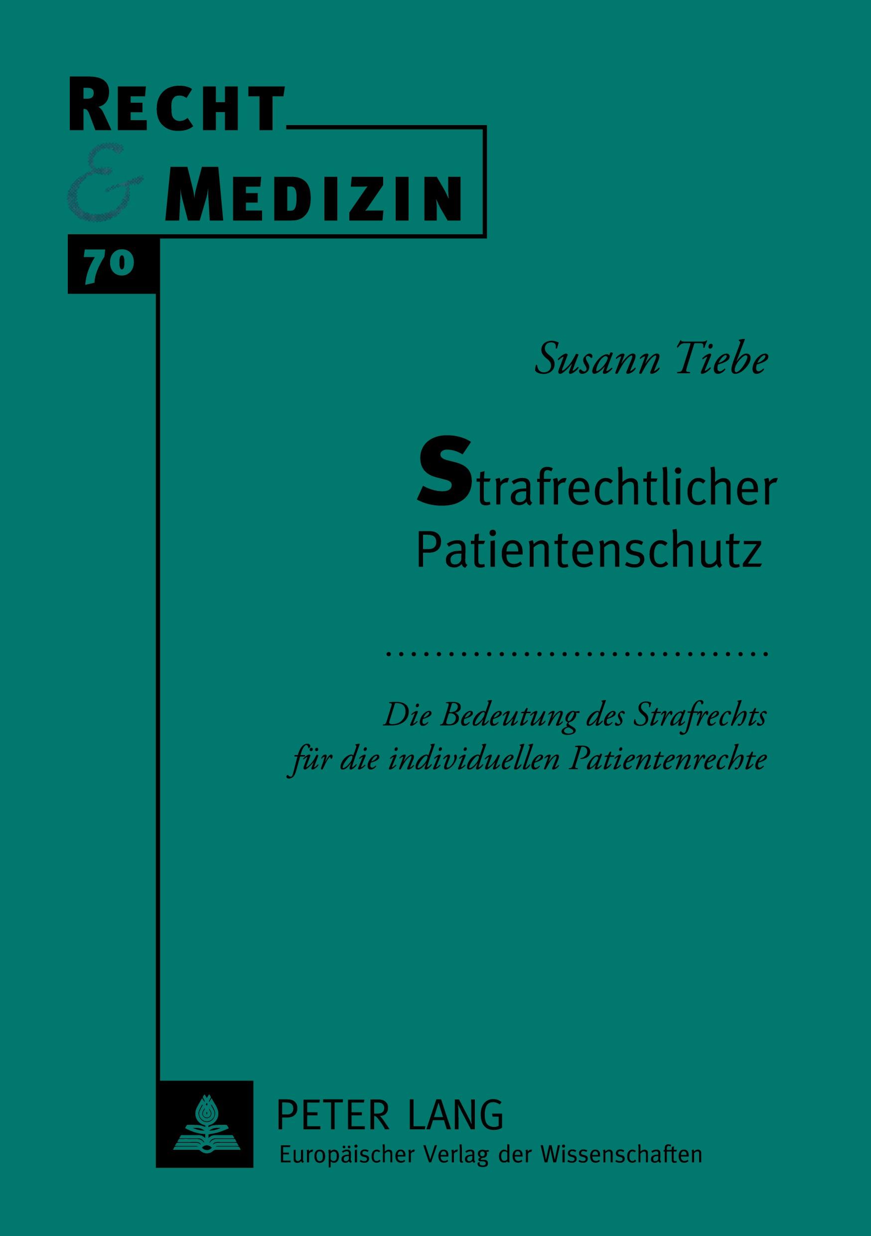 Vorderes Coverbild Strafrechtlicher Patientenschutz