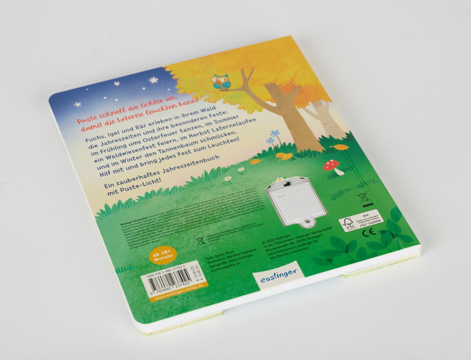 Beispielinhalt (Bild) Mein Puste-Licht-Buch: Leuchte, leuchte durch das Jahr