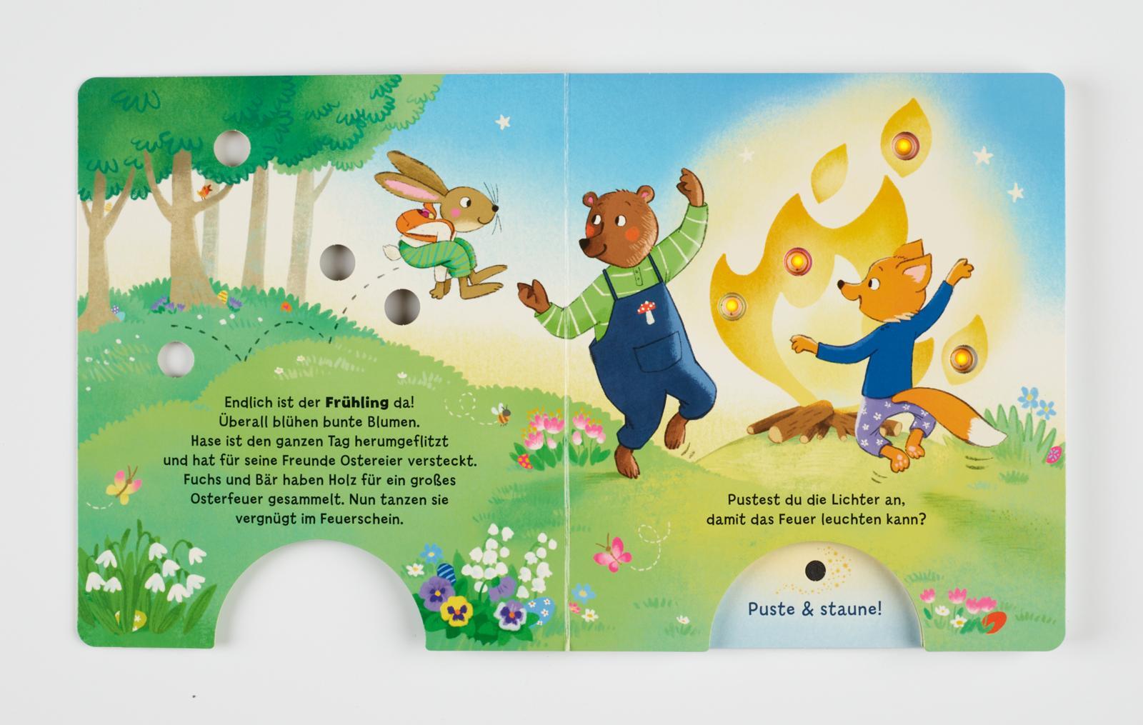 Beispielinhalt (Bild) Mein Puste-Licht-Buch: Leuchte, leuchte durch das Jahr