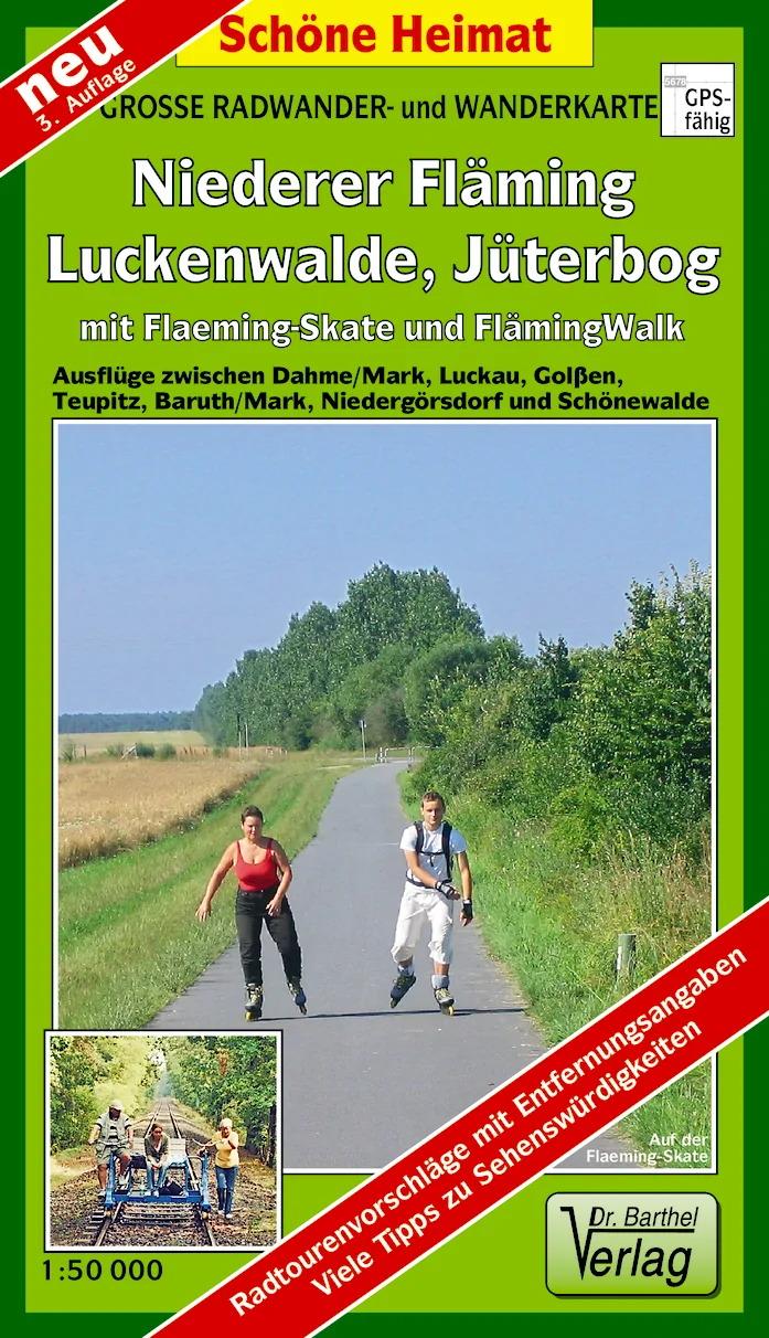 Vorderes Coverbild Große Radwander- und Wanderkarte Niederer Fläming, Luckenwalde, Jüterbog, mit Flaeming-Skate® und FlämingWalk® 1 : 50 000
